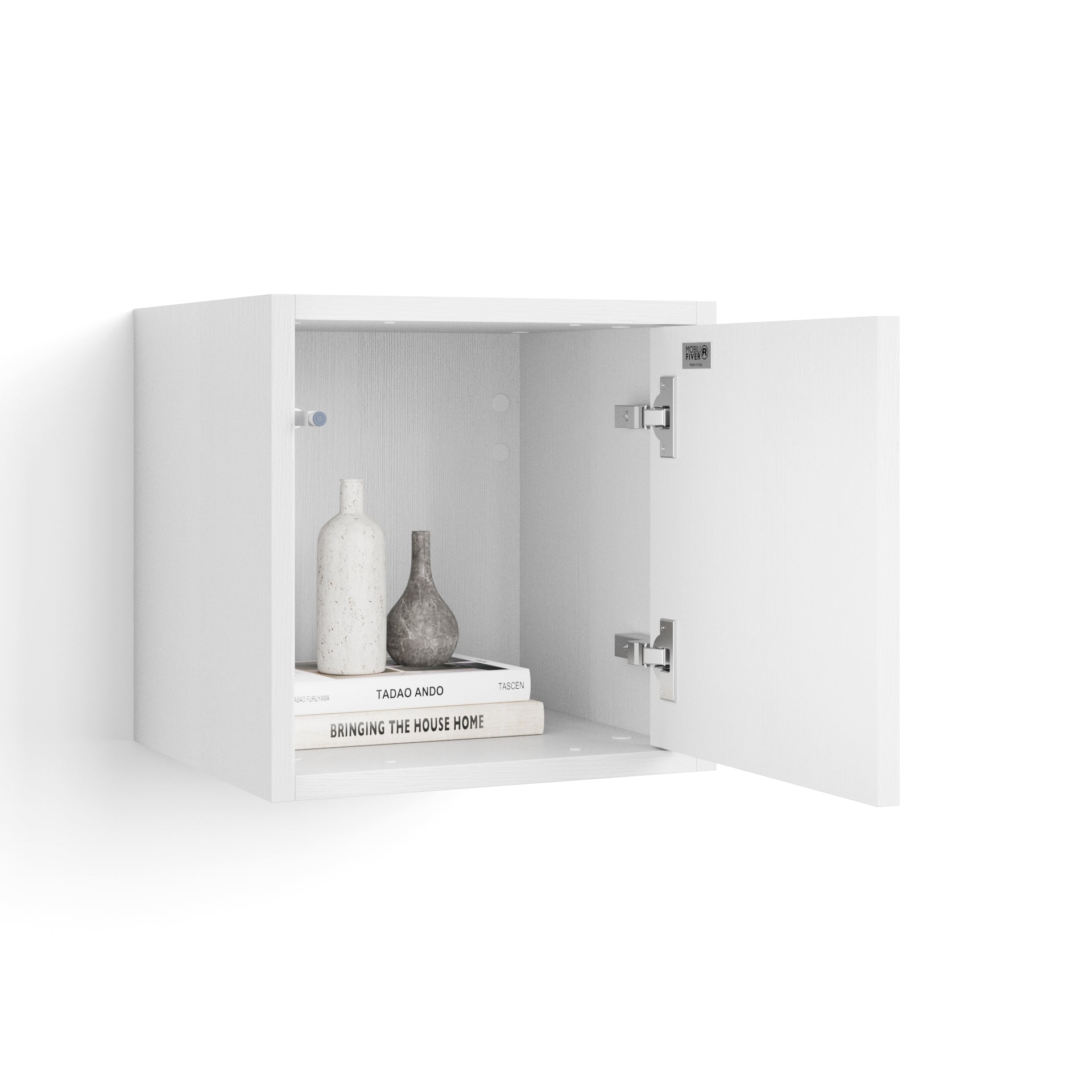 Wandkast Iacopo 36 met deuren met scharnieren wit essen