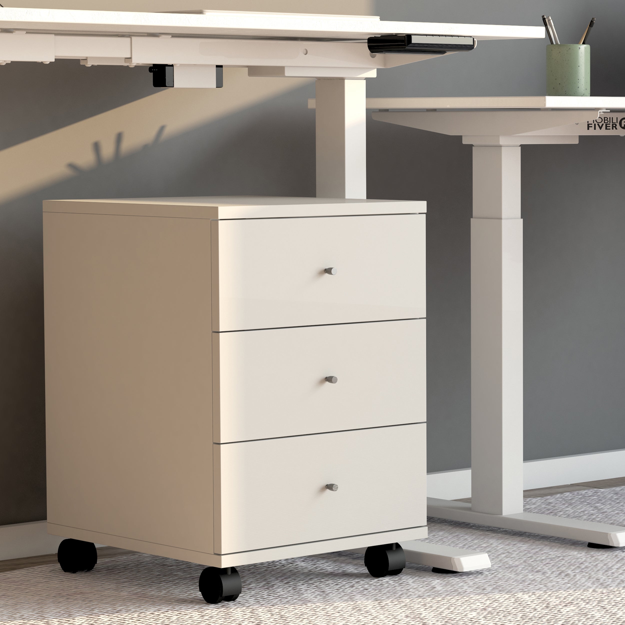 Clara Drawer unit on castors, Matt White - Set image 1