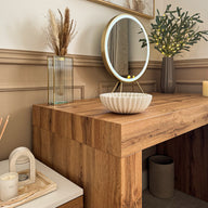 Clara Drawer unit on castors, Matt White with Rustic Oak drawers