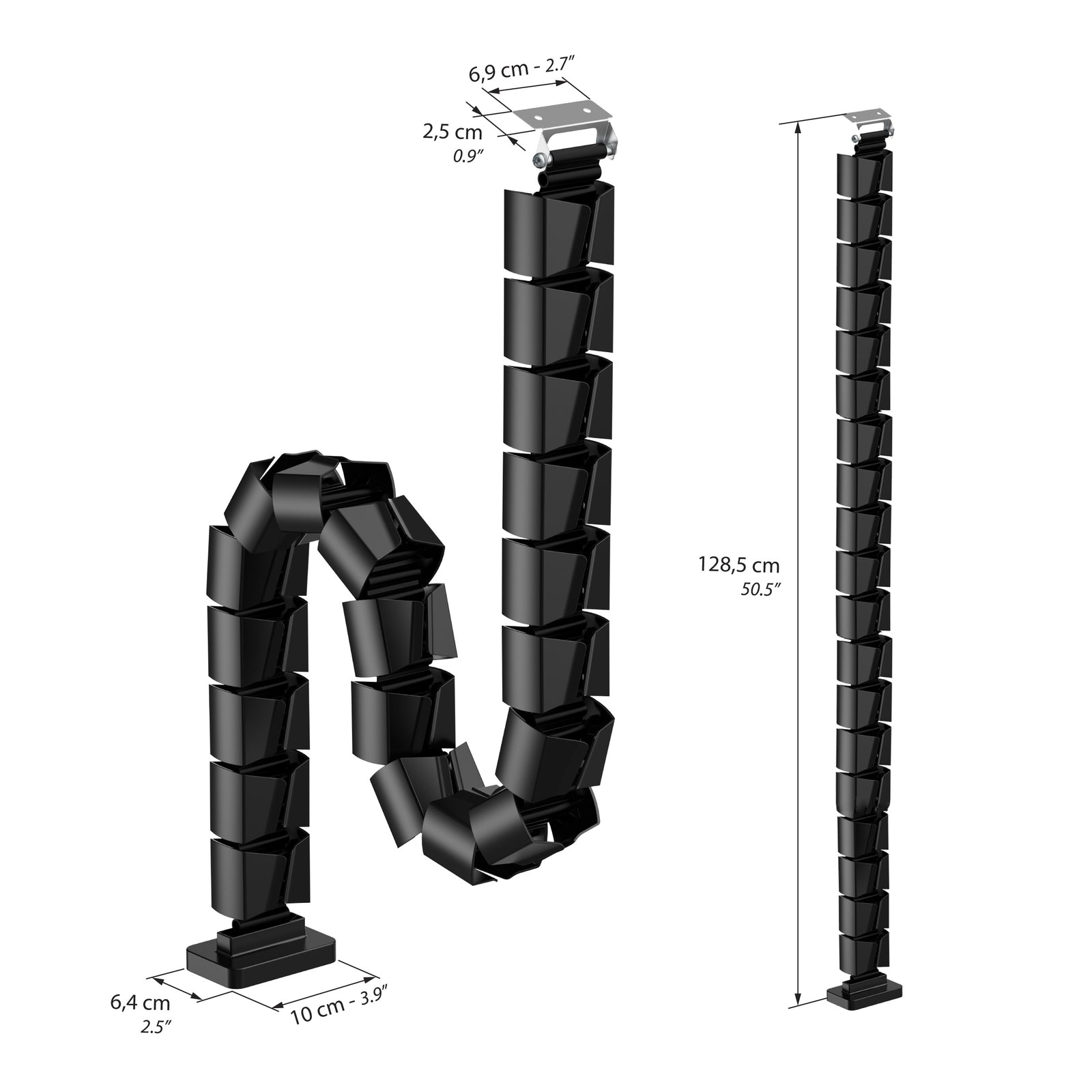 Passacavi Clara, nero - Immagine tecnica 1