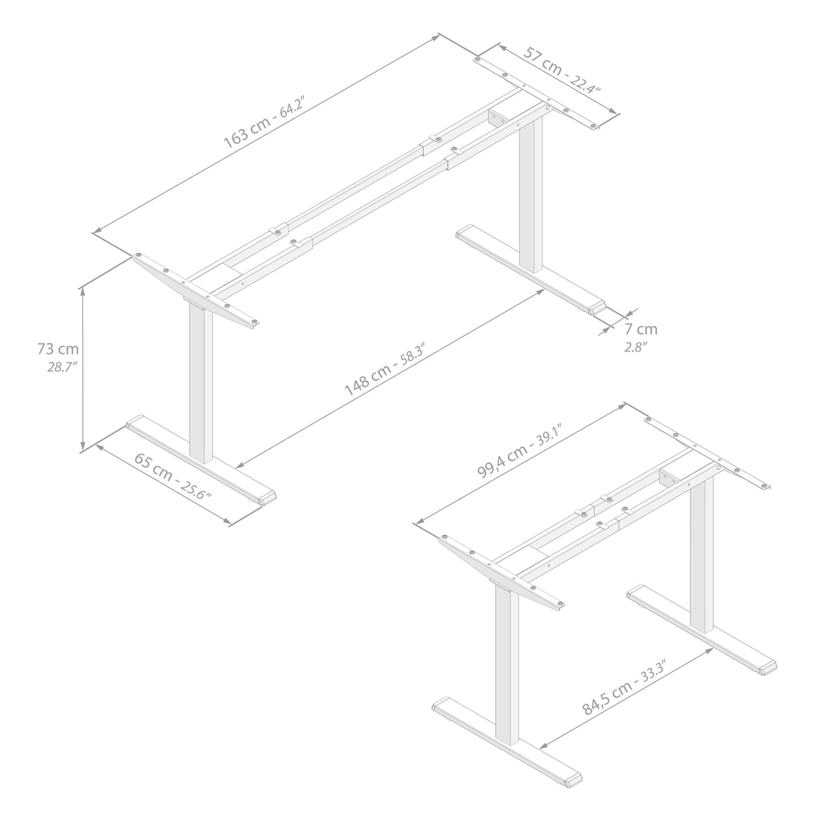 Clara vast frame bureau, wit - Immagine tecnica 1
