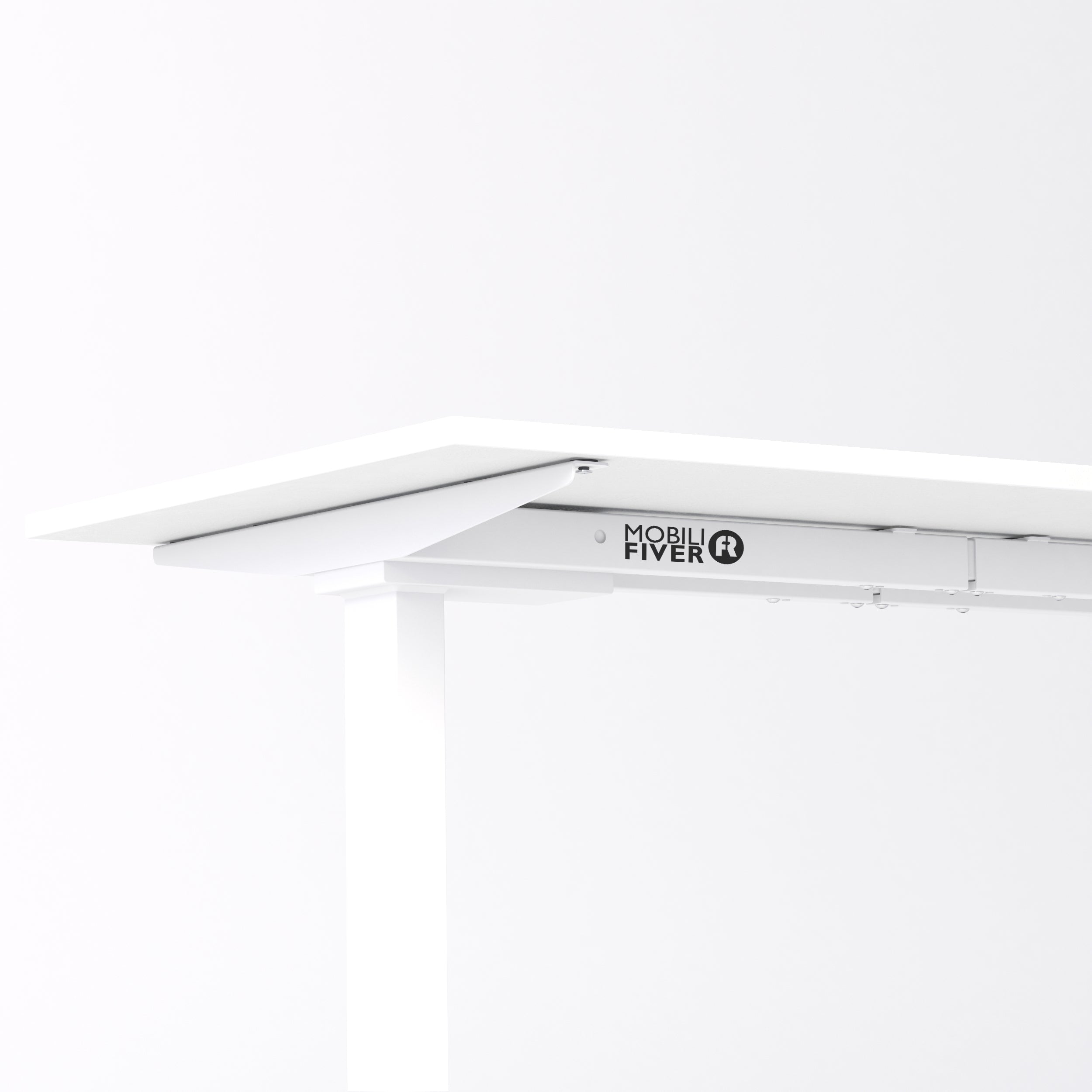 Bureau Clara 120x60, Blanc Béton, avec Pieds Fixes Blancs - Detail image 2