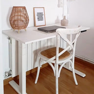 Clara Electric Standing Desk 120x60 Concrete Effect, White with White Legs