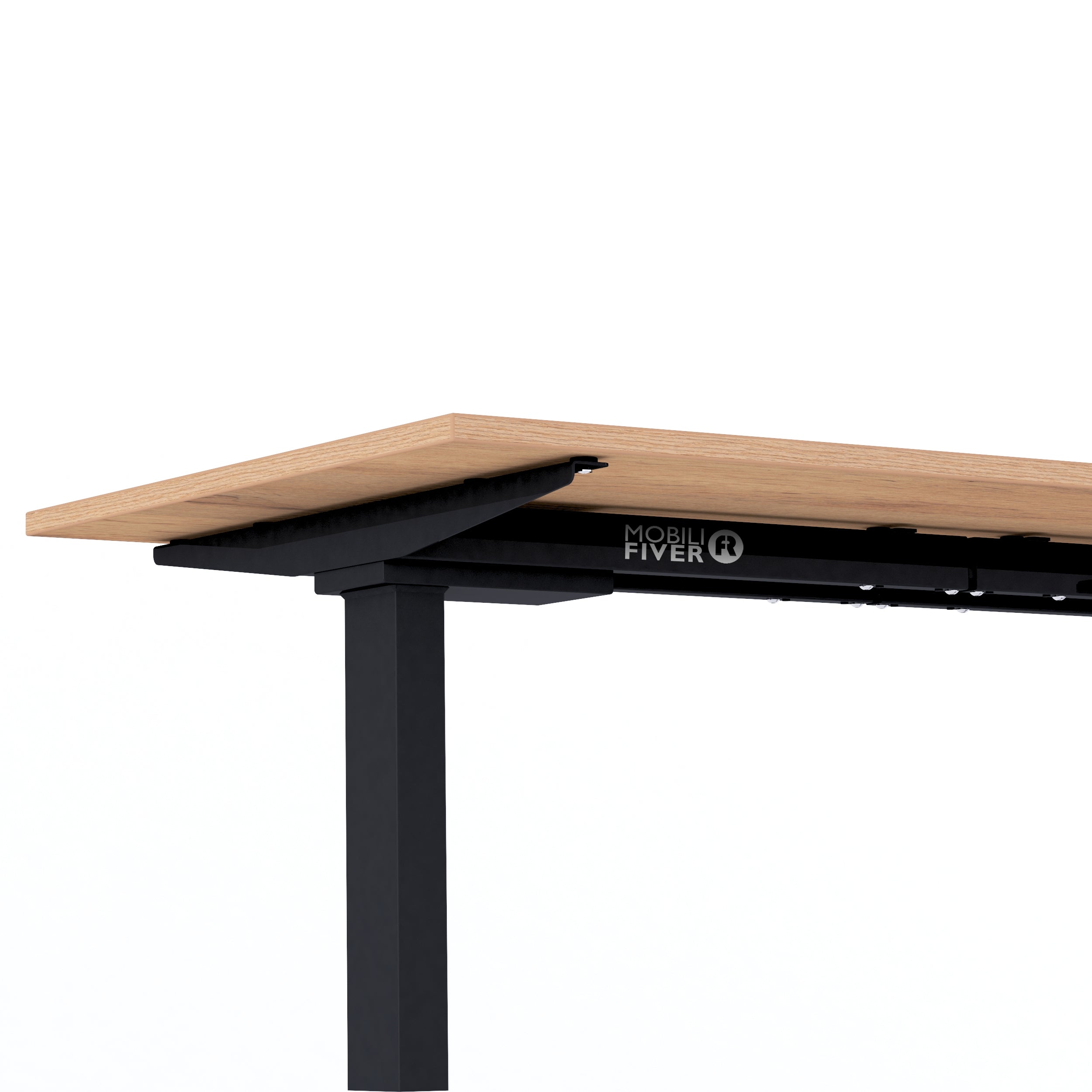 Bureau Clara 160x80, Bois Rustique, avec Pieds Fixes Noirs - Detail image 2