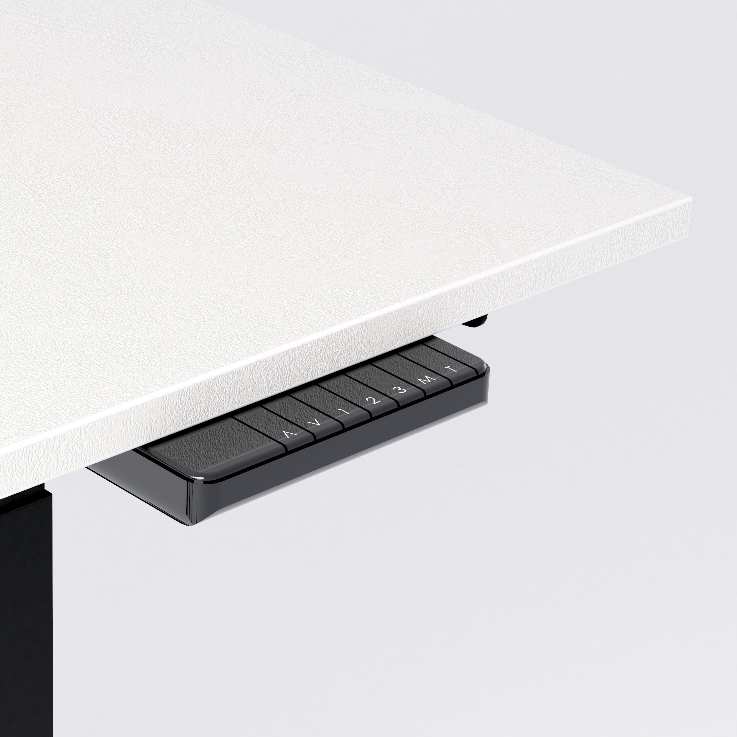 Scrivania Regolabile Clara 120x80 Bianco Cemento con Gambe Nere - Immagine dettaglio 2
