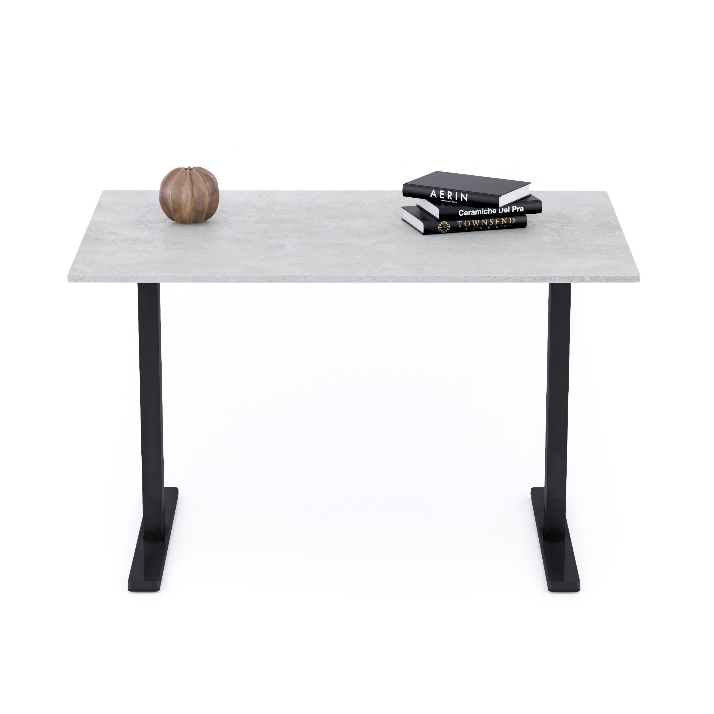 Schreibtisch Clara 120x80 Beton Grau mit Fixen Schwarzen Beinen - Detail image 1