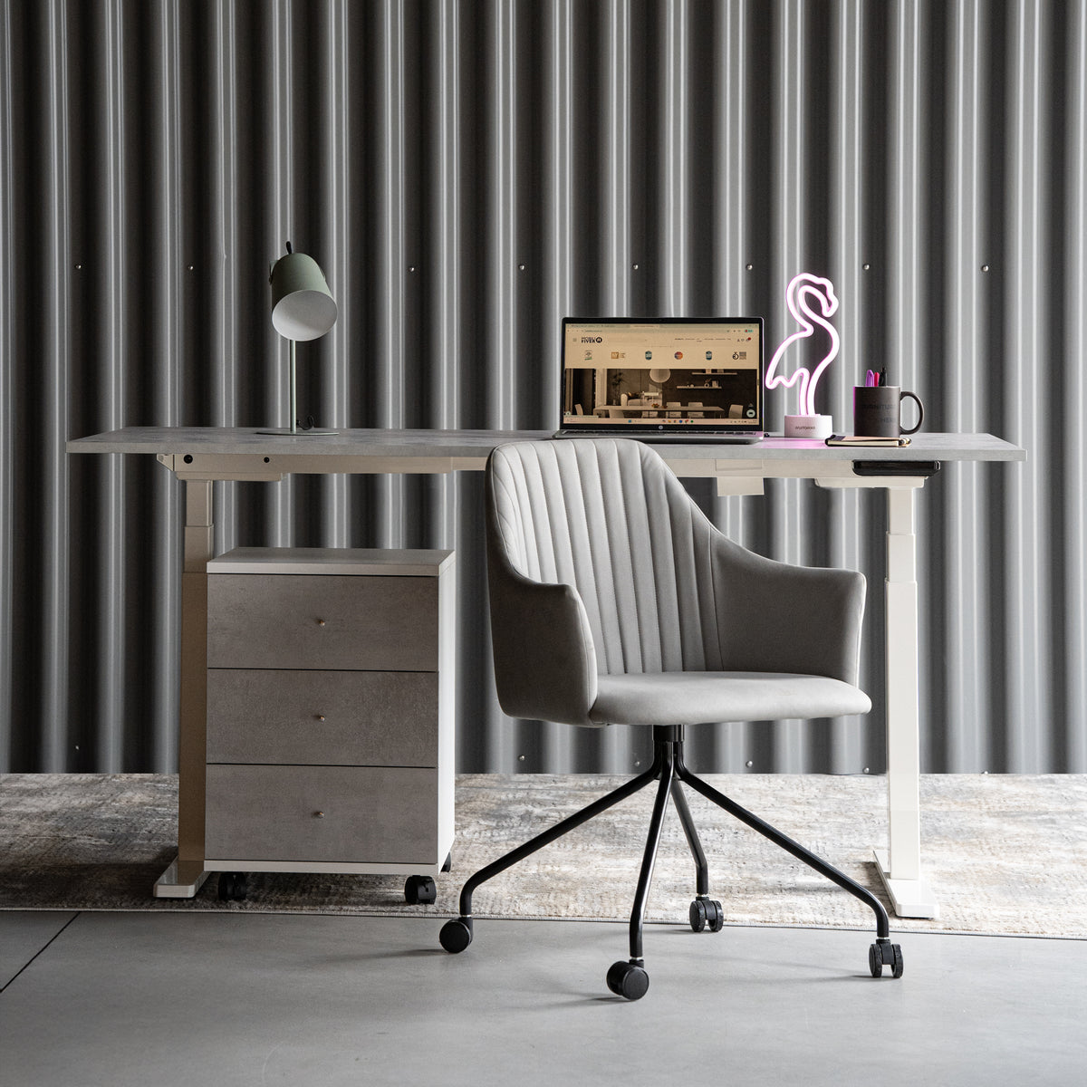 Office Chair with Casters, Romina with Light Grey Armrests