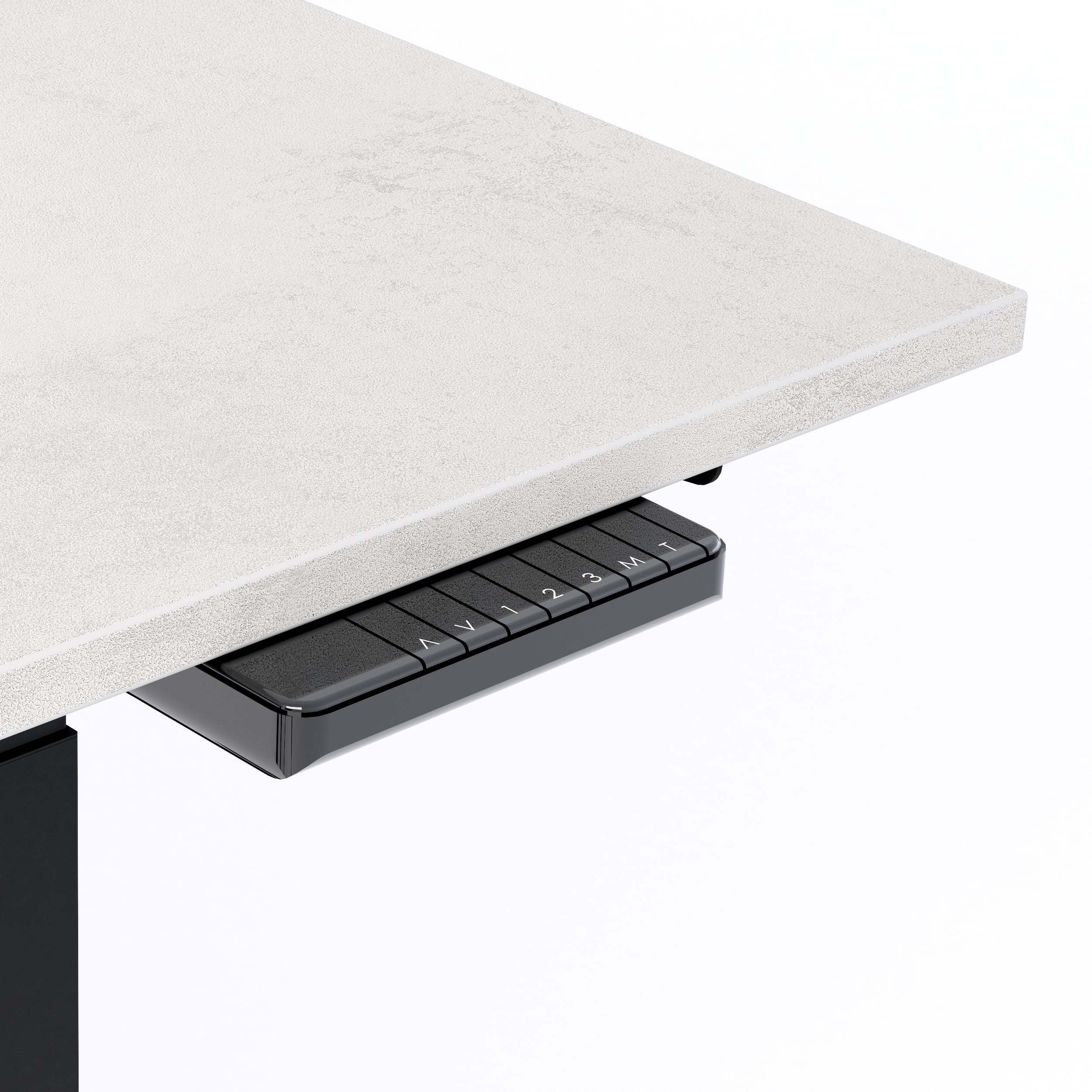 Scrivania regolabile Clara 160x80 Grigio Cemento con Gambe Nere - Immagine dettaglio 2