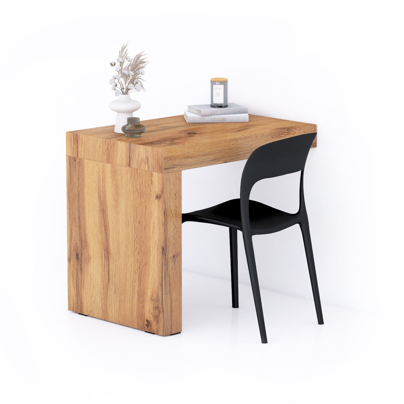 Evolution Desk 35.4 x 23.6 in, Rustic Oak with One Leg - Main image