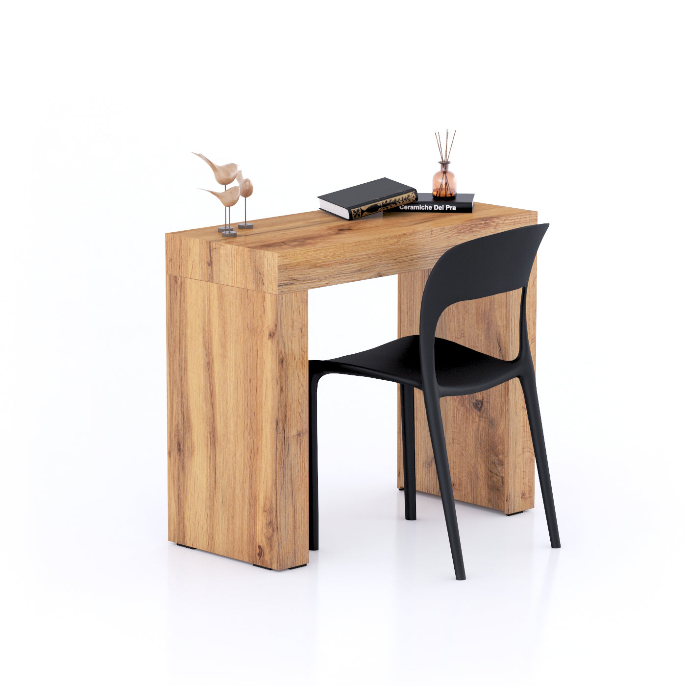 Evolution Desk 35.4 x 15.7 in, Rustic Oak with Two Legs