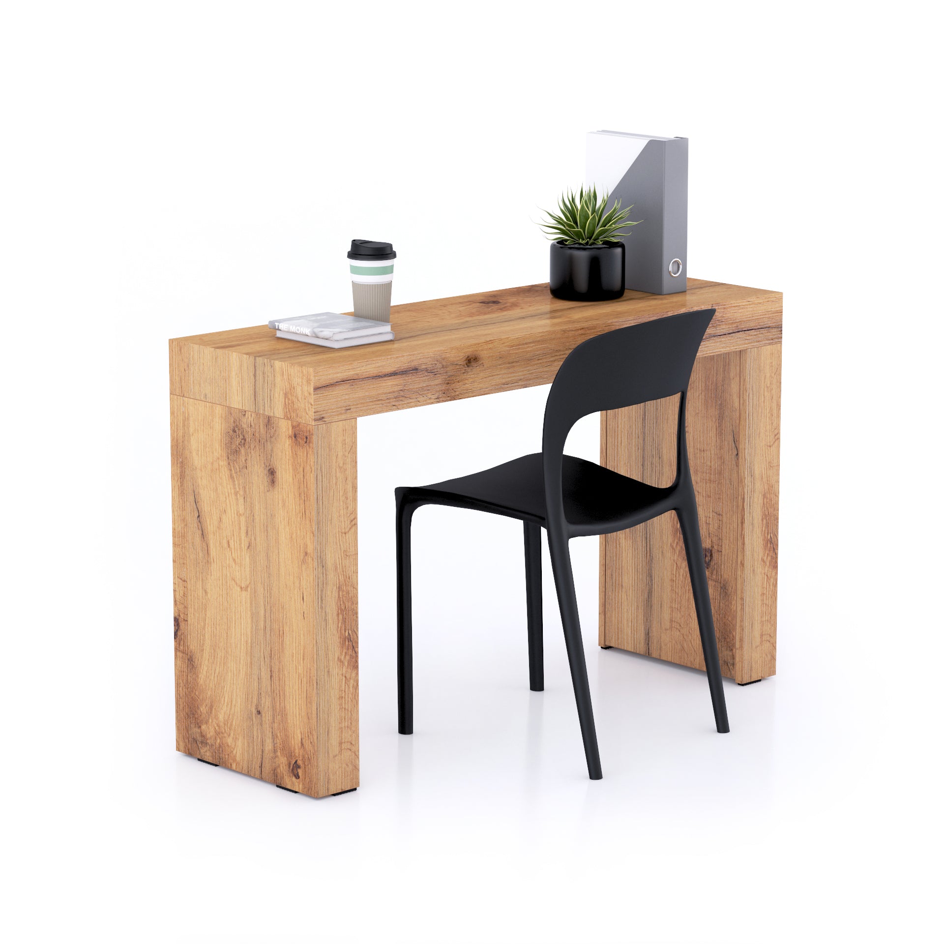Scrivania Evolution 120x40, Rovere Rustico con Due Gambe