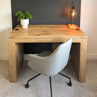Evolution Schreibtisch 120 x 60, mit kabellosem Ladegerät, Wildeiche, mit zwei Beinen