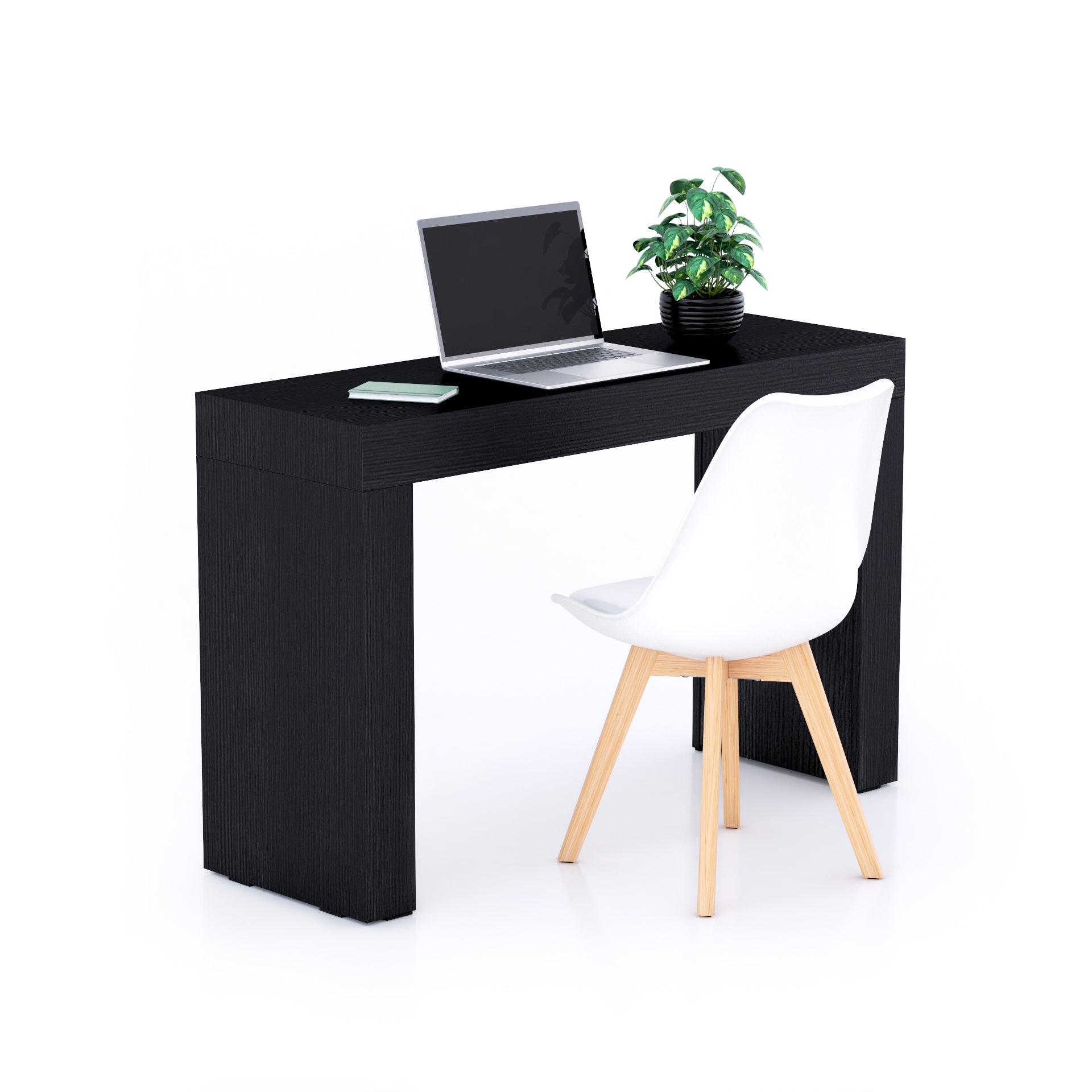 Table de bureau Evolution 120x40, Frêne Noir avec 2 pieds - Main image
