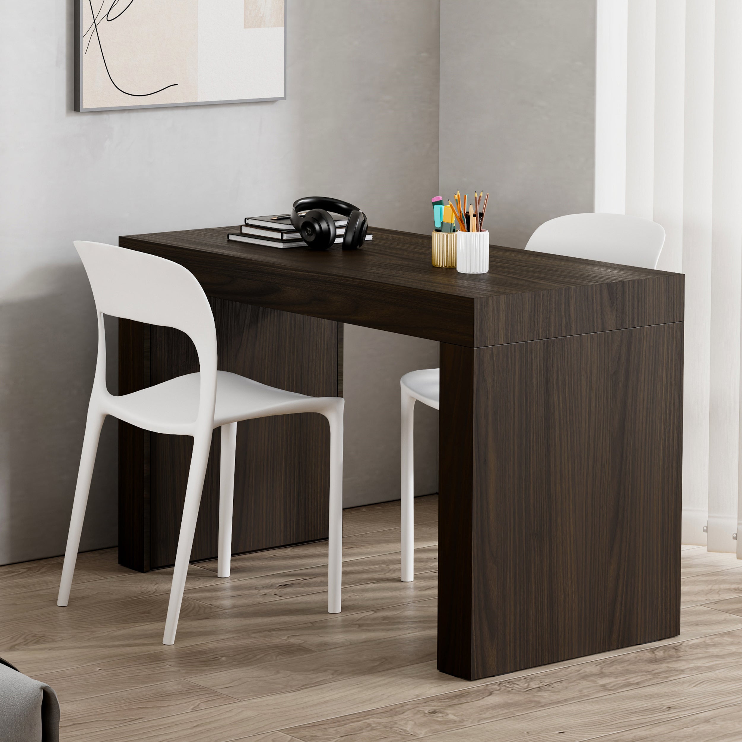 Evolution Desk 120x60, Dark Walnut with Two Legs - Set image 1