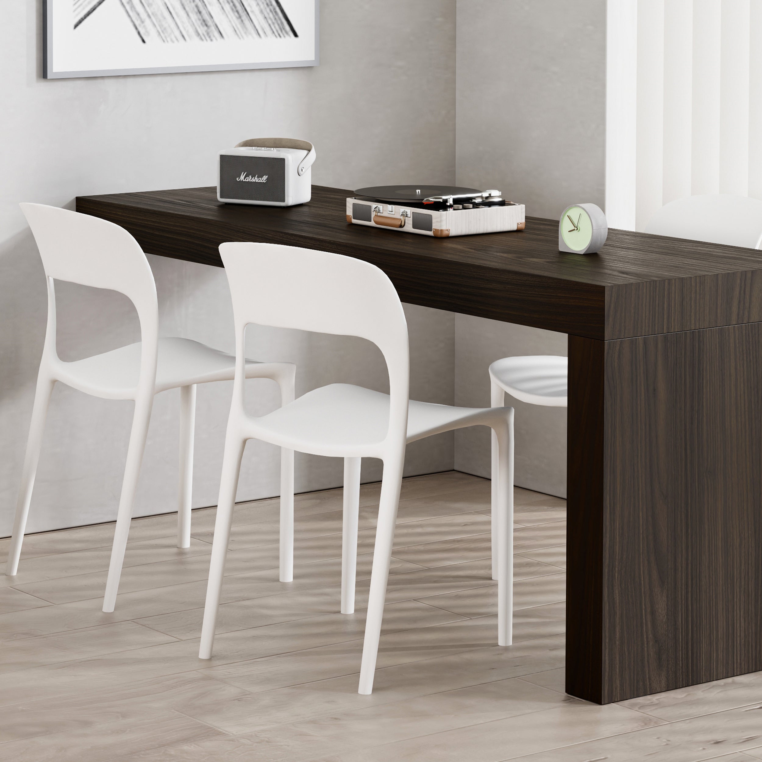 Table de Bureau Evolution 180x60, Noyer Américain avec Un Pied - Set image 1
