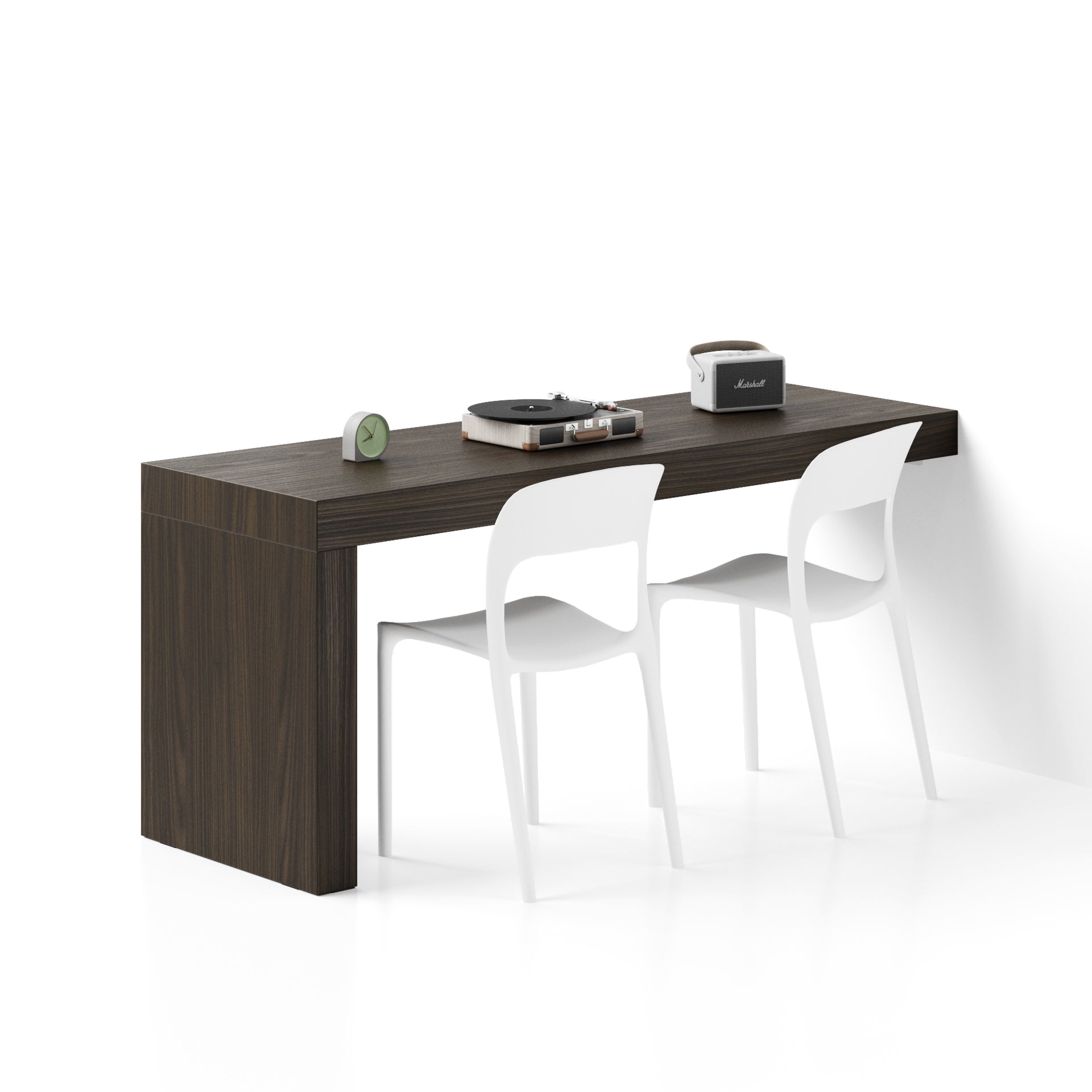 Table de Bureau Evolution 180x60, Noyer Américain avec Un Pied - Main image