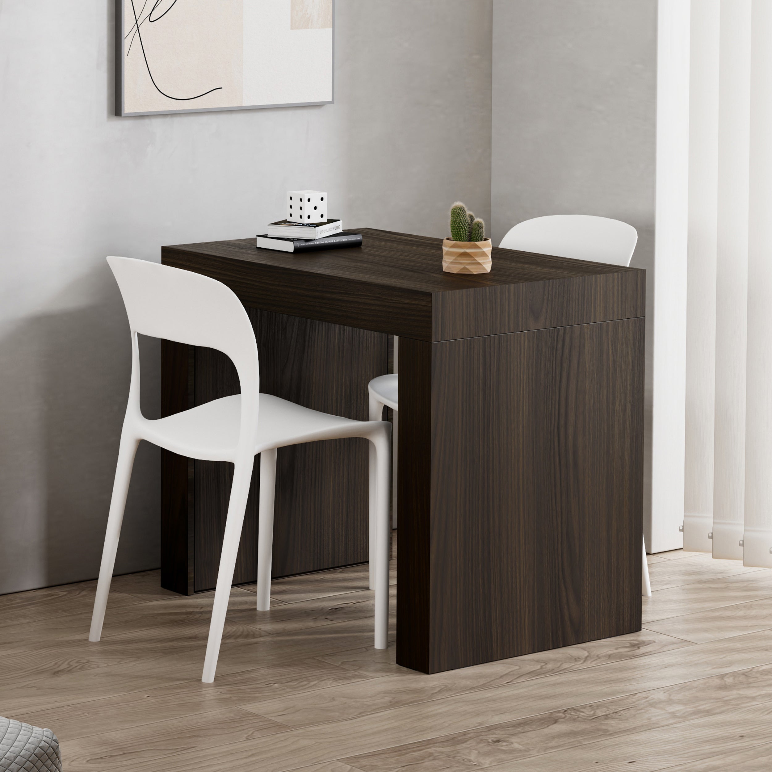 Evolution Desk 35.4 x 23.6 in, Dark Walnut with Two Legs - Set image 1