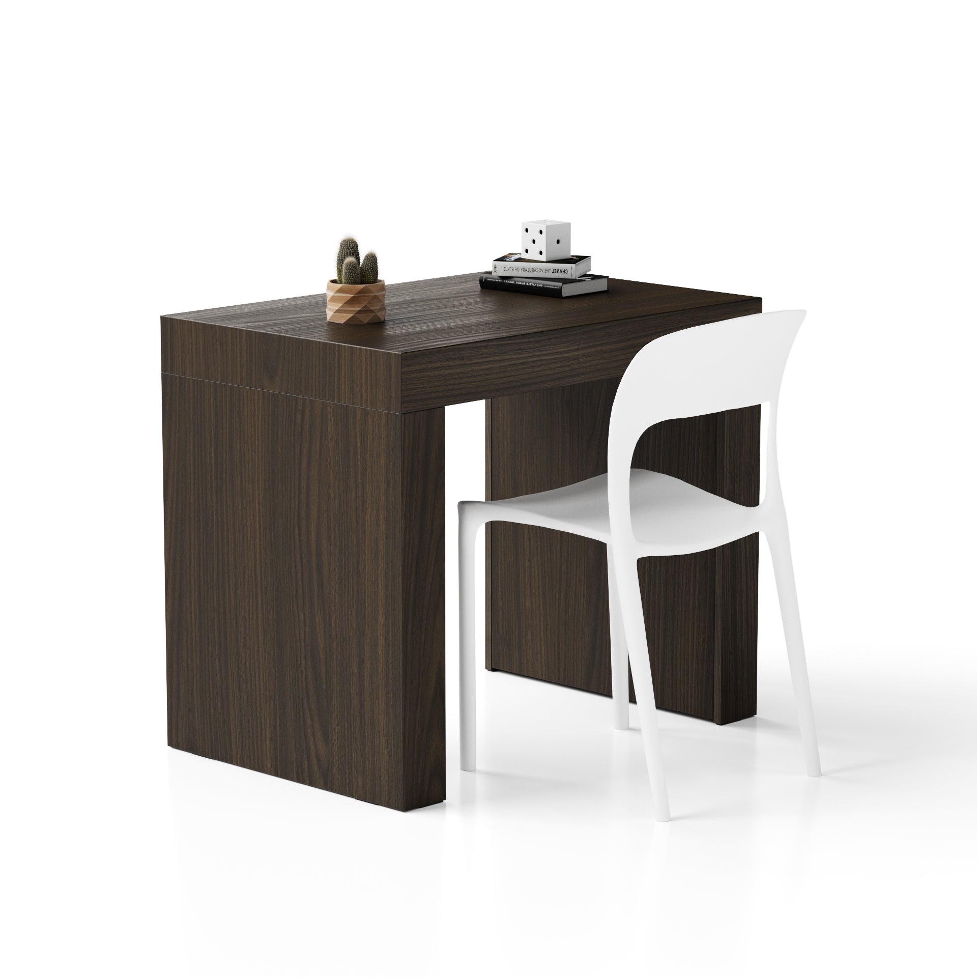 Evolution Desk 35.4 x 23.6 in, Dark Walnut with Two Legs - Main image