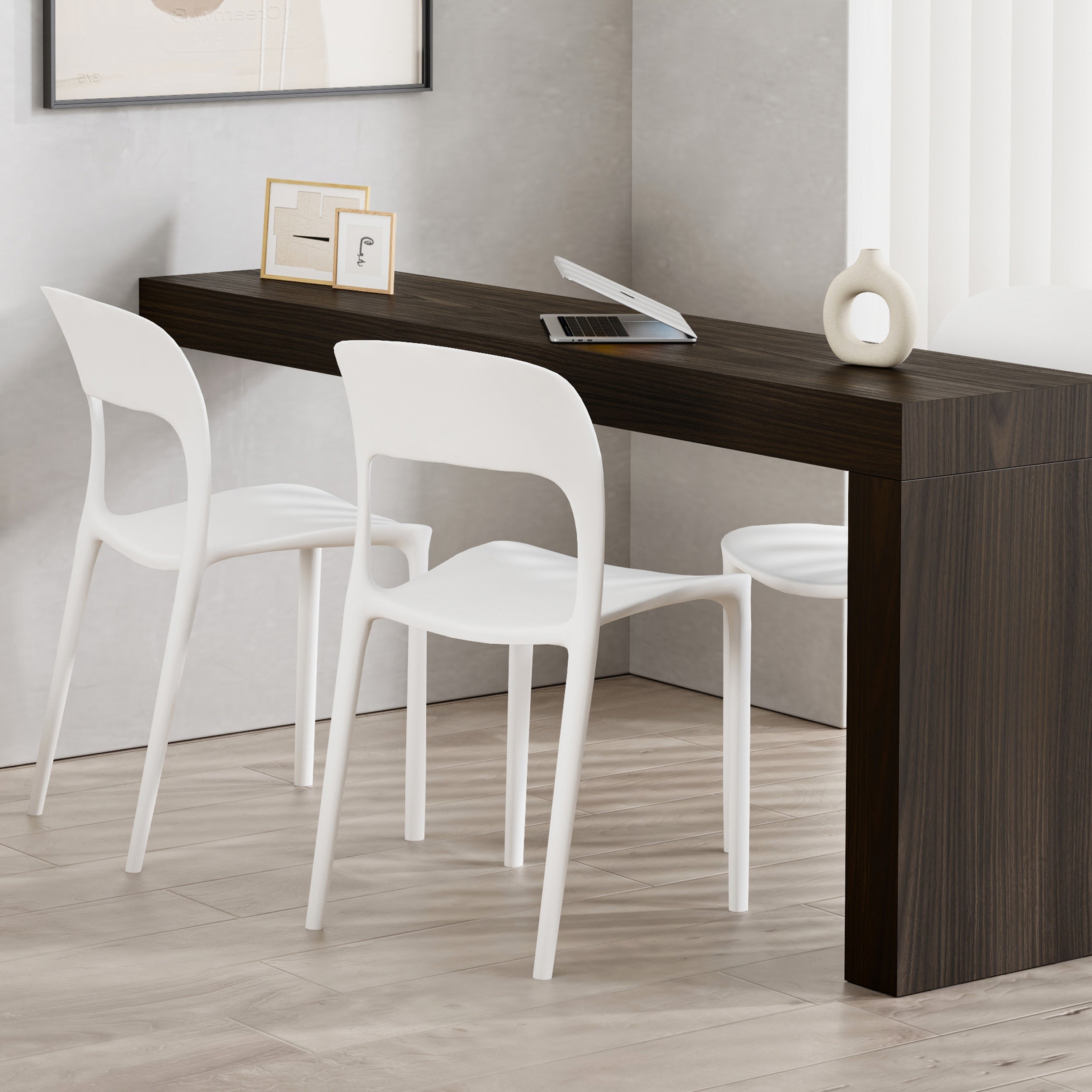 Table de Bureau Evolution 180x40, Noyer Américain avec Un Pied - Set image 1
