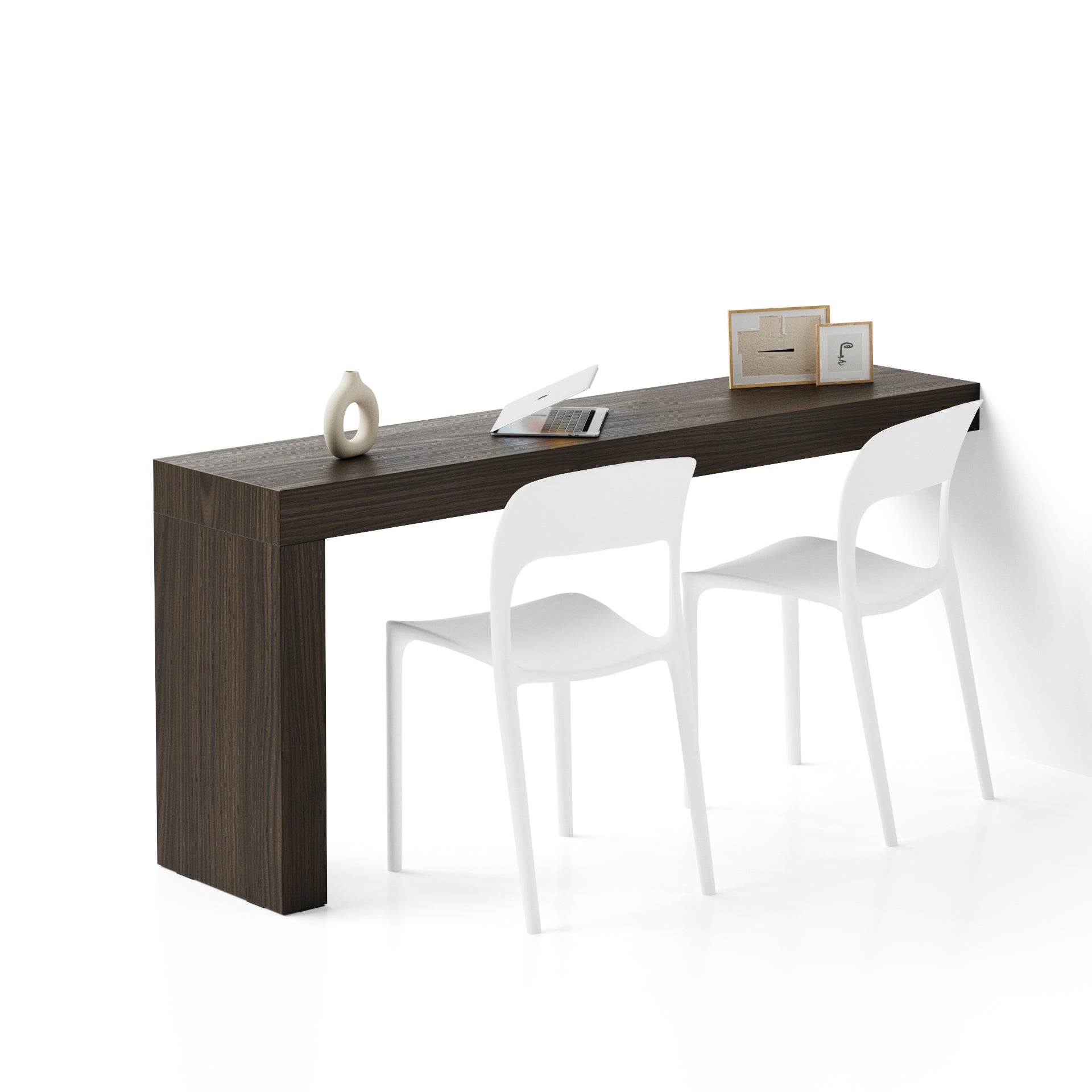Table de Bureau Evolution 180x40, Noyer Américain avec Un Pied - Main image