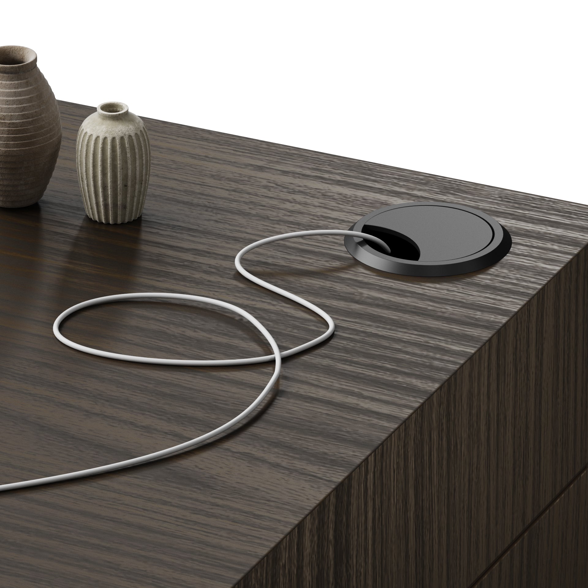 Table Haute Evolution 180x40, Noyer Américain à Deux Pieds et Chargeur SF - Detail image 3