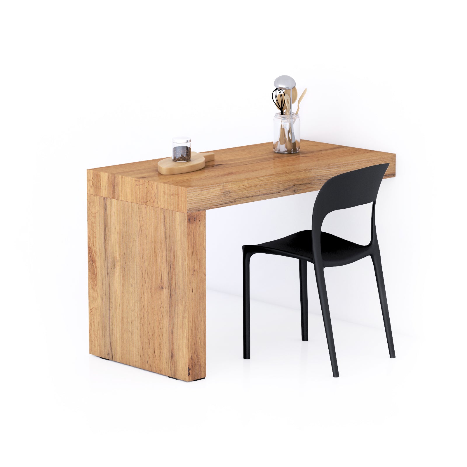 Mesa de comedor Evolution 120x60, Madera Rustica con Una Pierna