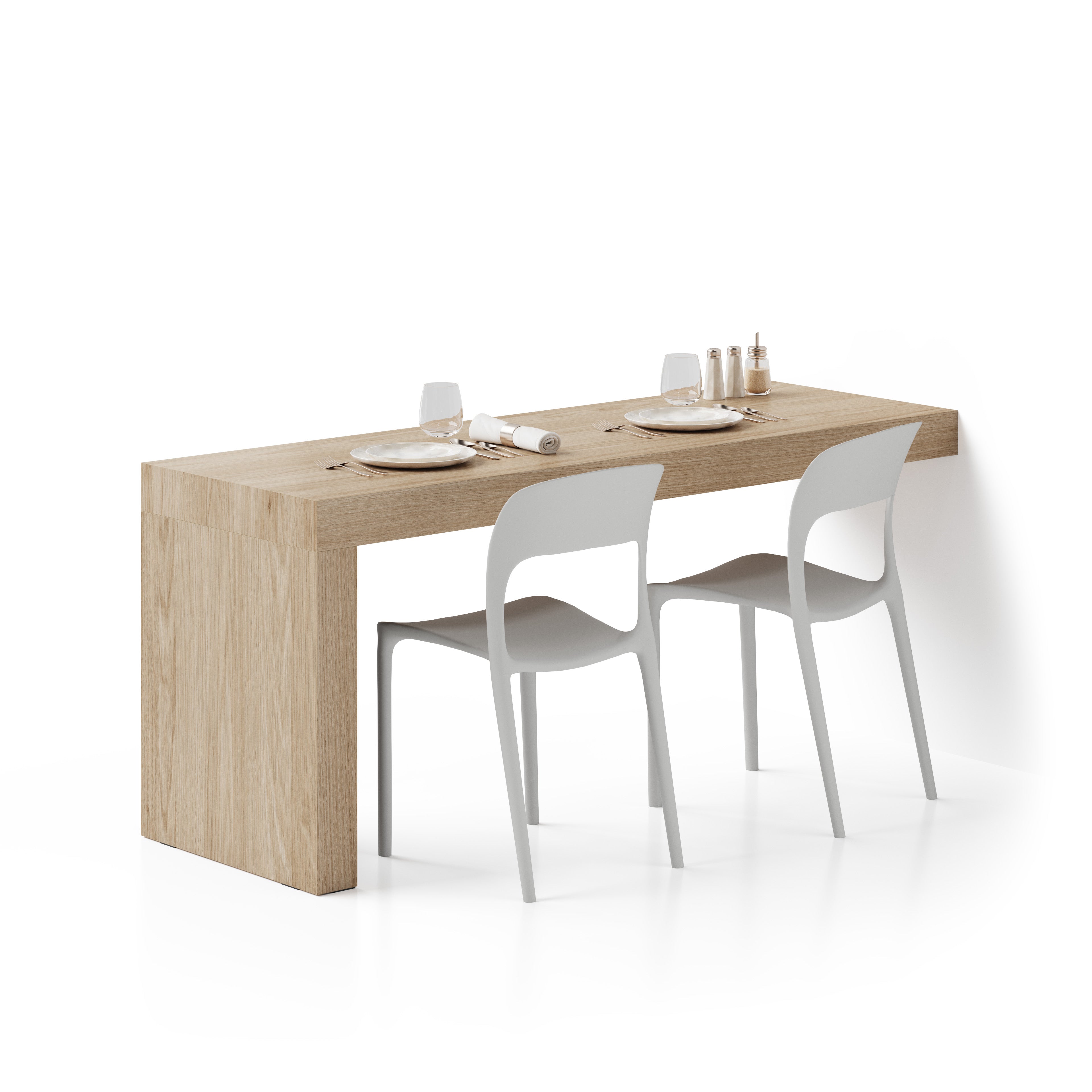Table à manger Evolution 180x60, Chêne Clair avec 1 pied