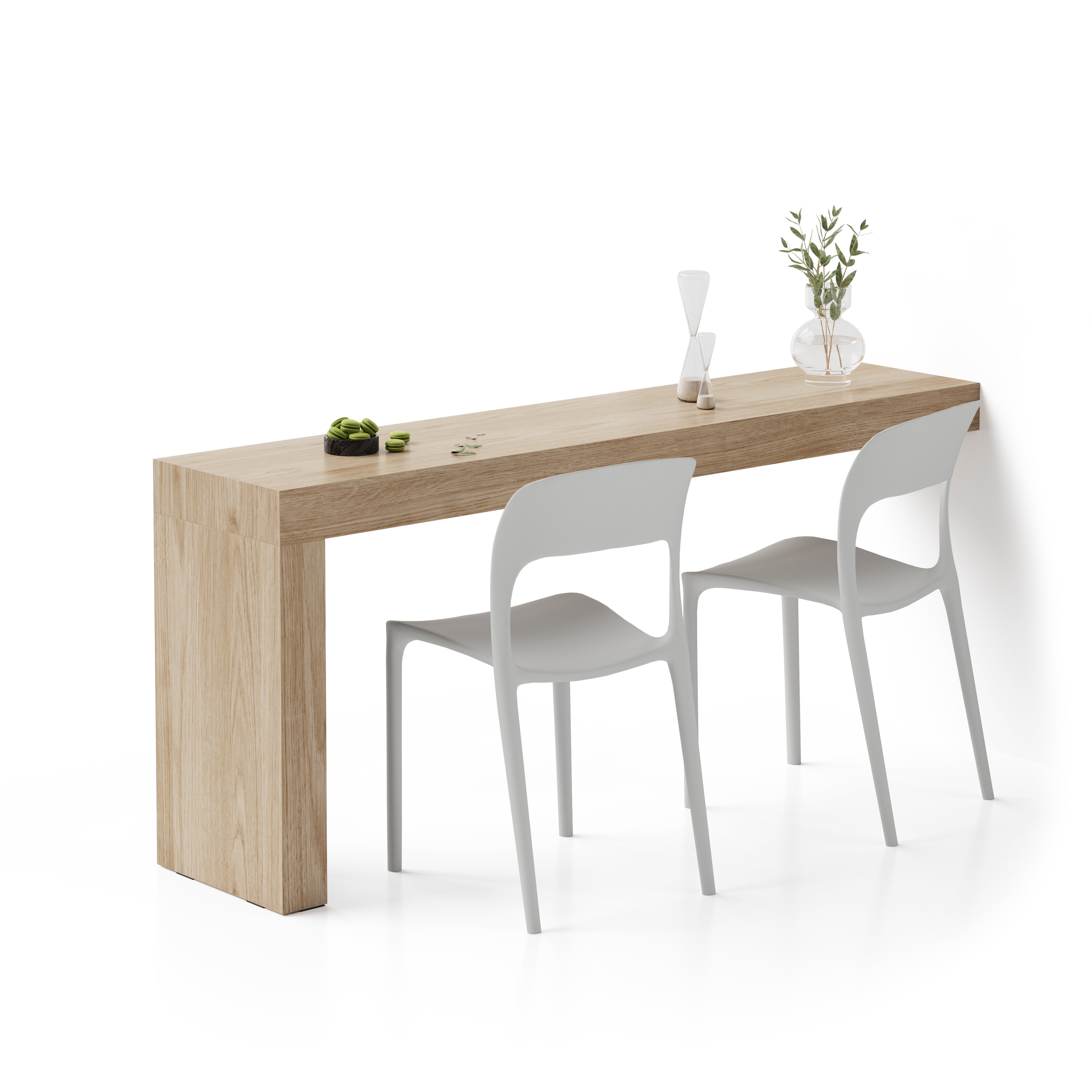 Table à manger Evolution 180x40, Chêne Clair avec 1 pied