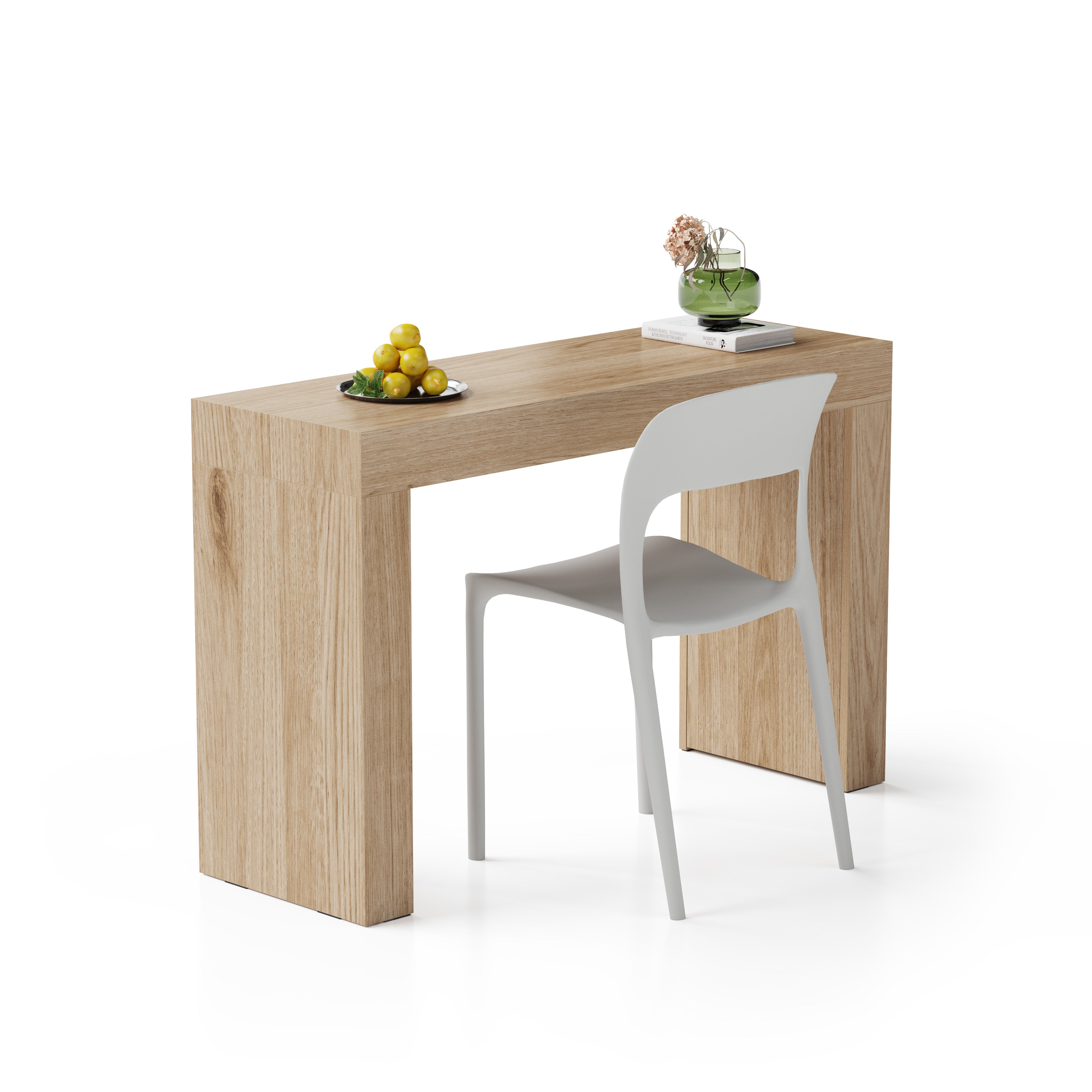 Tavolo da pranzo Evolution 120x40, Rovere Naturale con Due Gambe