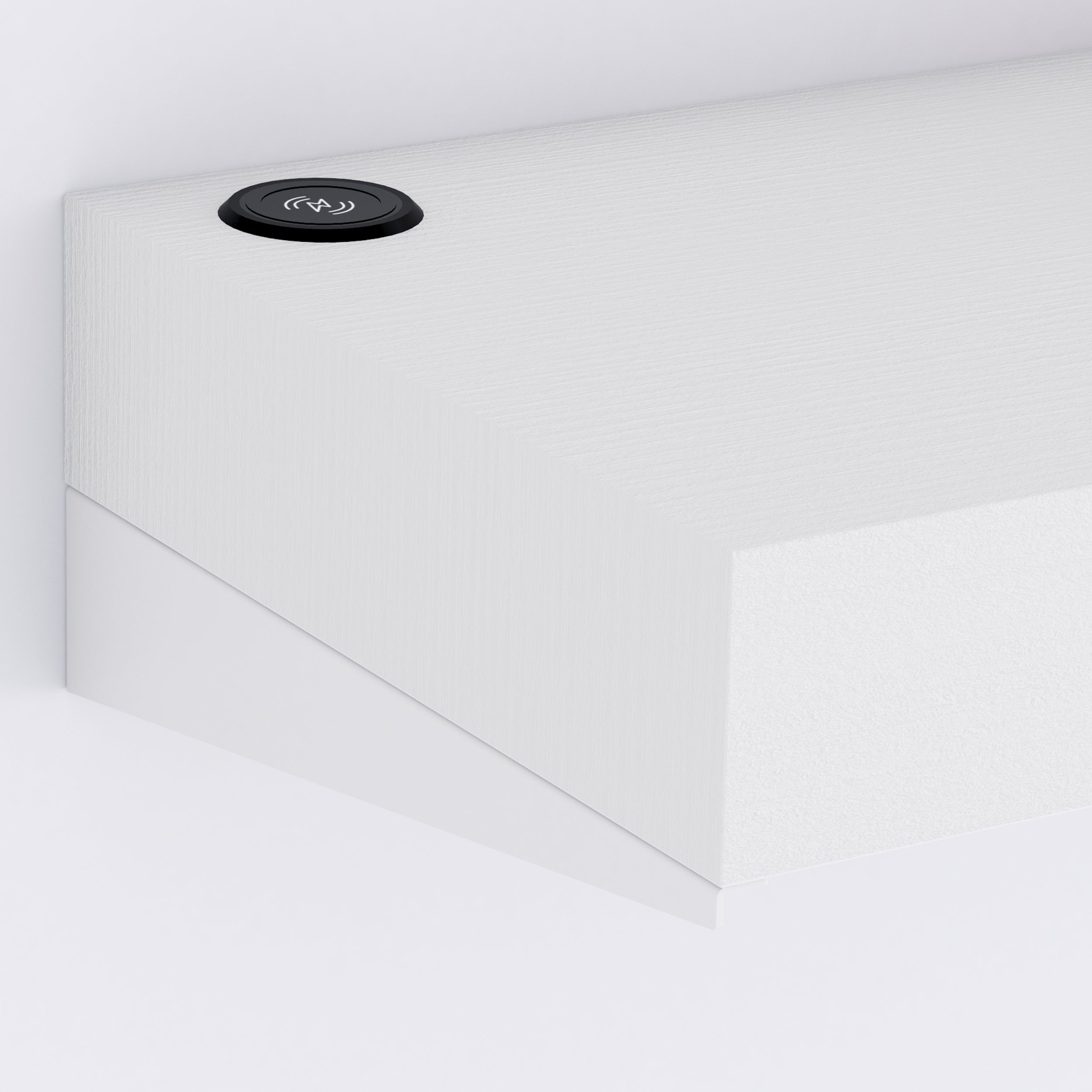 Tv Wandregal Evolution 120 x 40 mit kabellosem Ladegerät, Esche, Weiß - Detail image 2