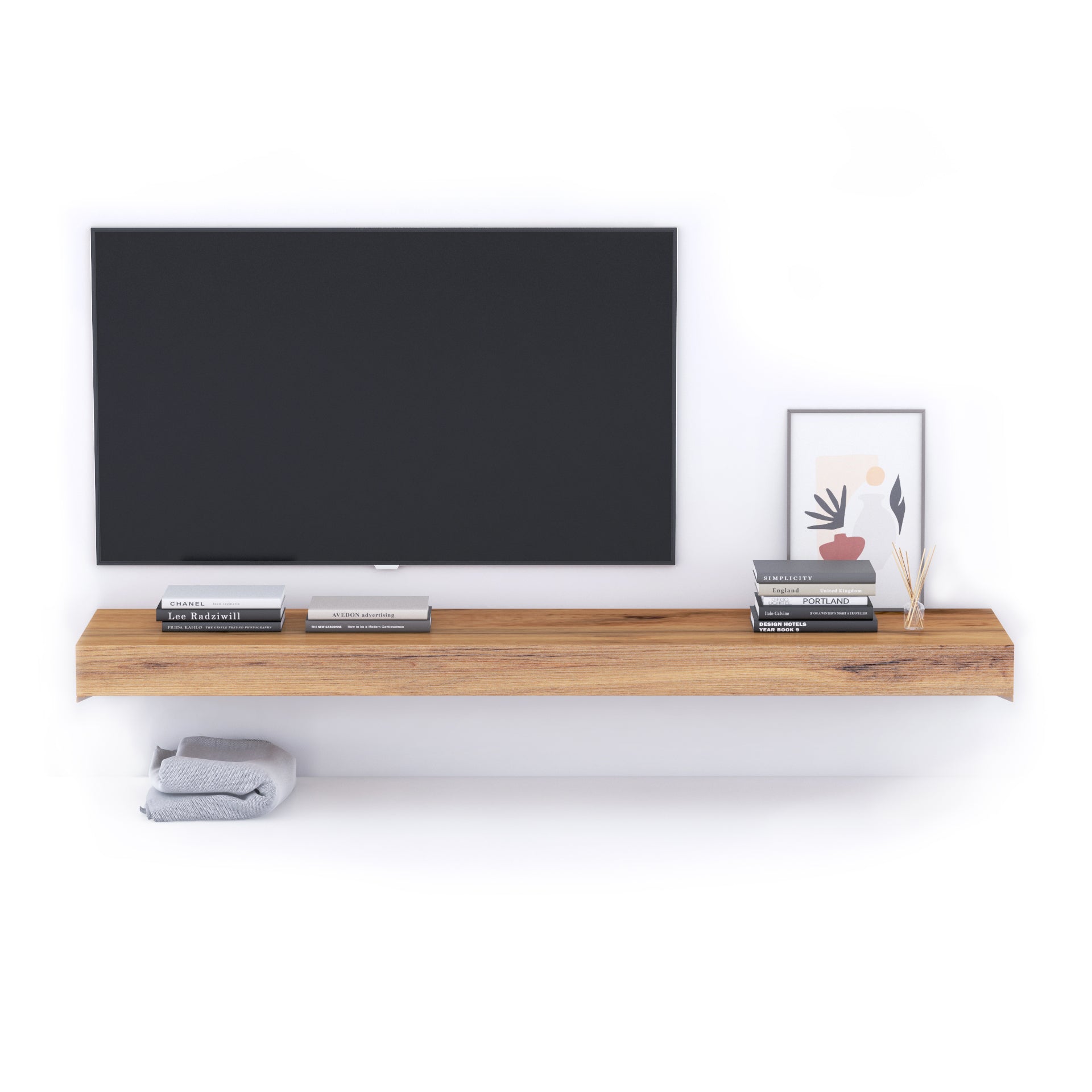 Support TV Mural Evolution 180x40, Bois Rustique