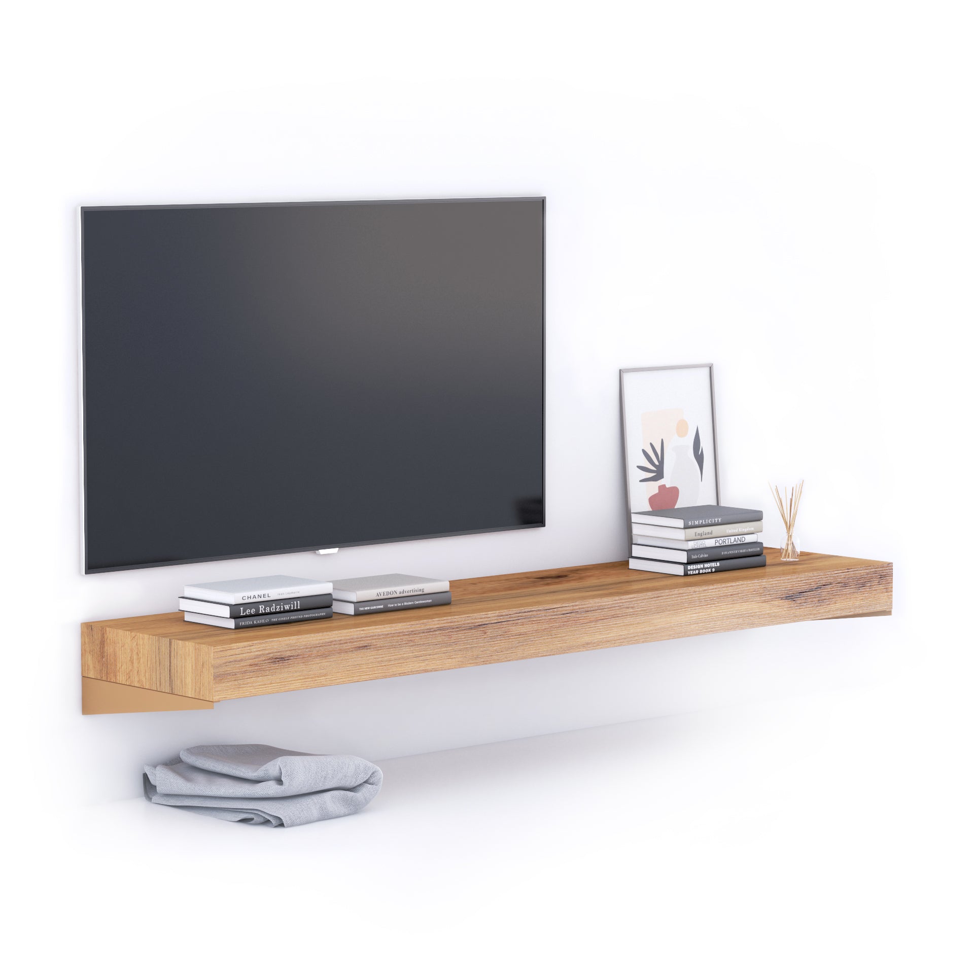 Support TV Mural Evolution 180x40, Bois Rustique