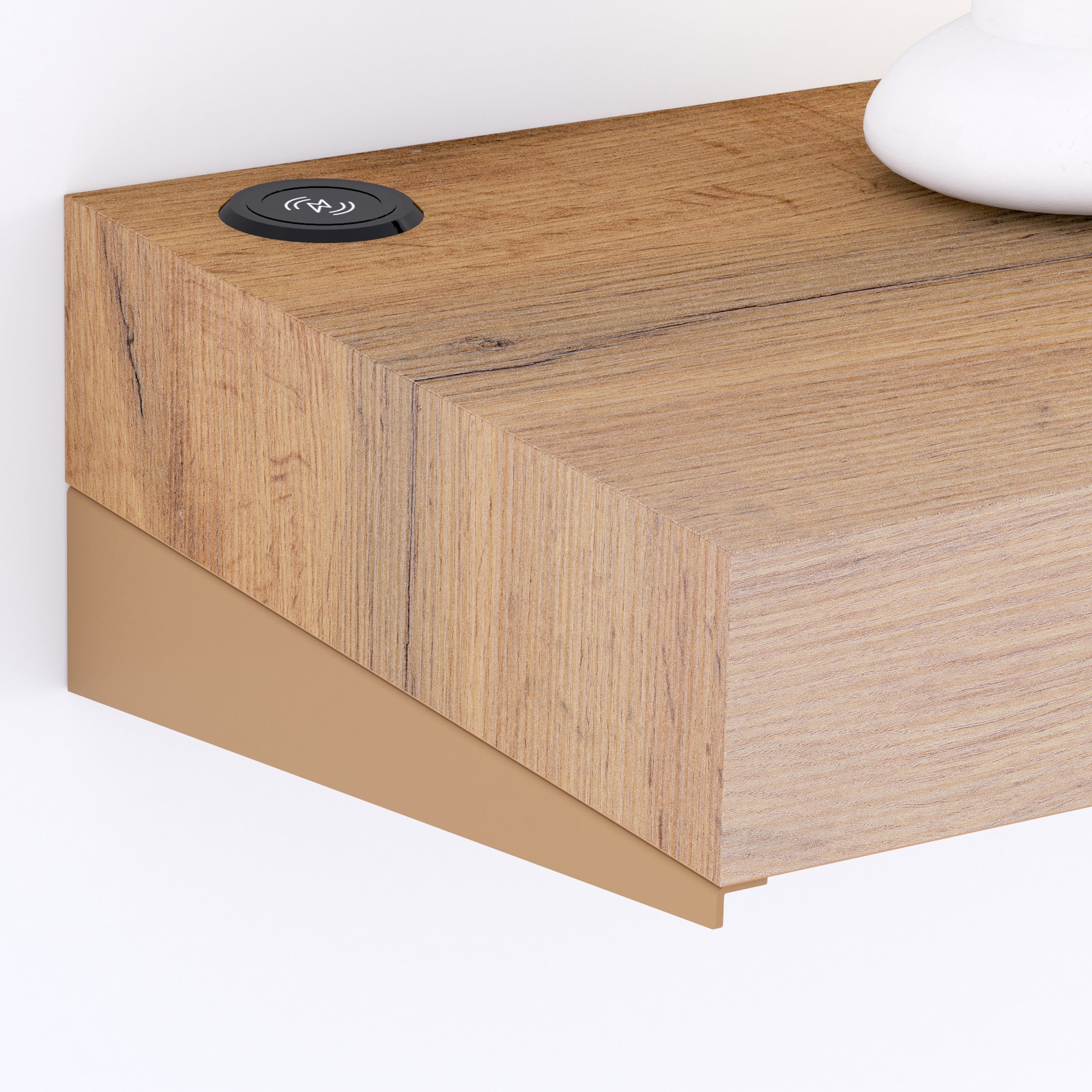 Floating tv stand Evolution 120x40 with Wireless Charger, Rustic Oak - Detail image 2