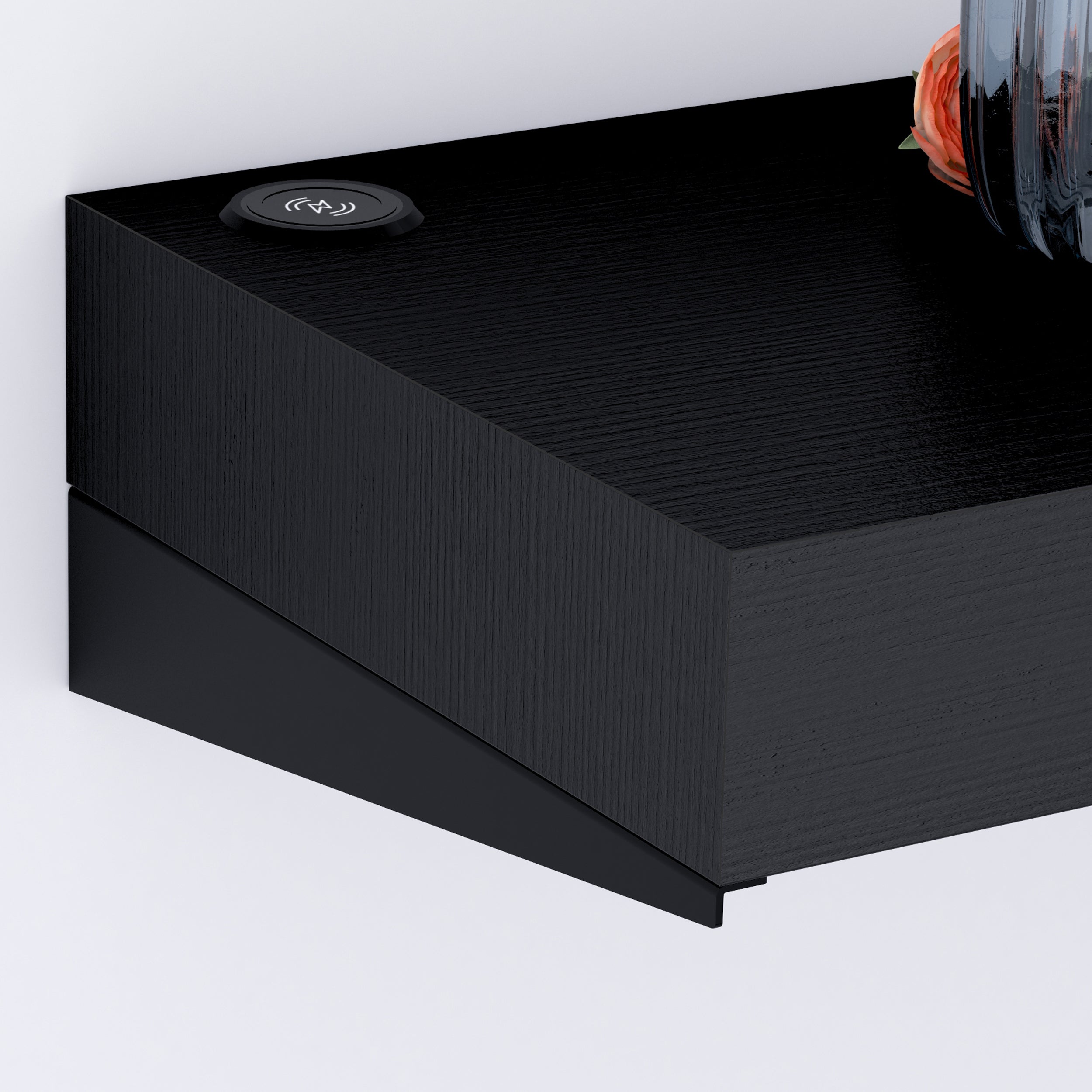 Floating tv stand Evolution 120x40 with Wireless Charger, Ashwood Black - Detail image 2