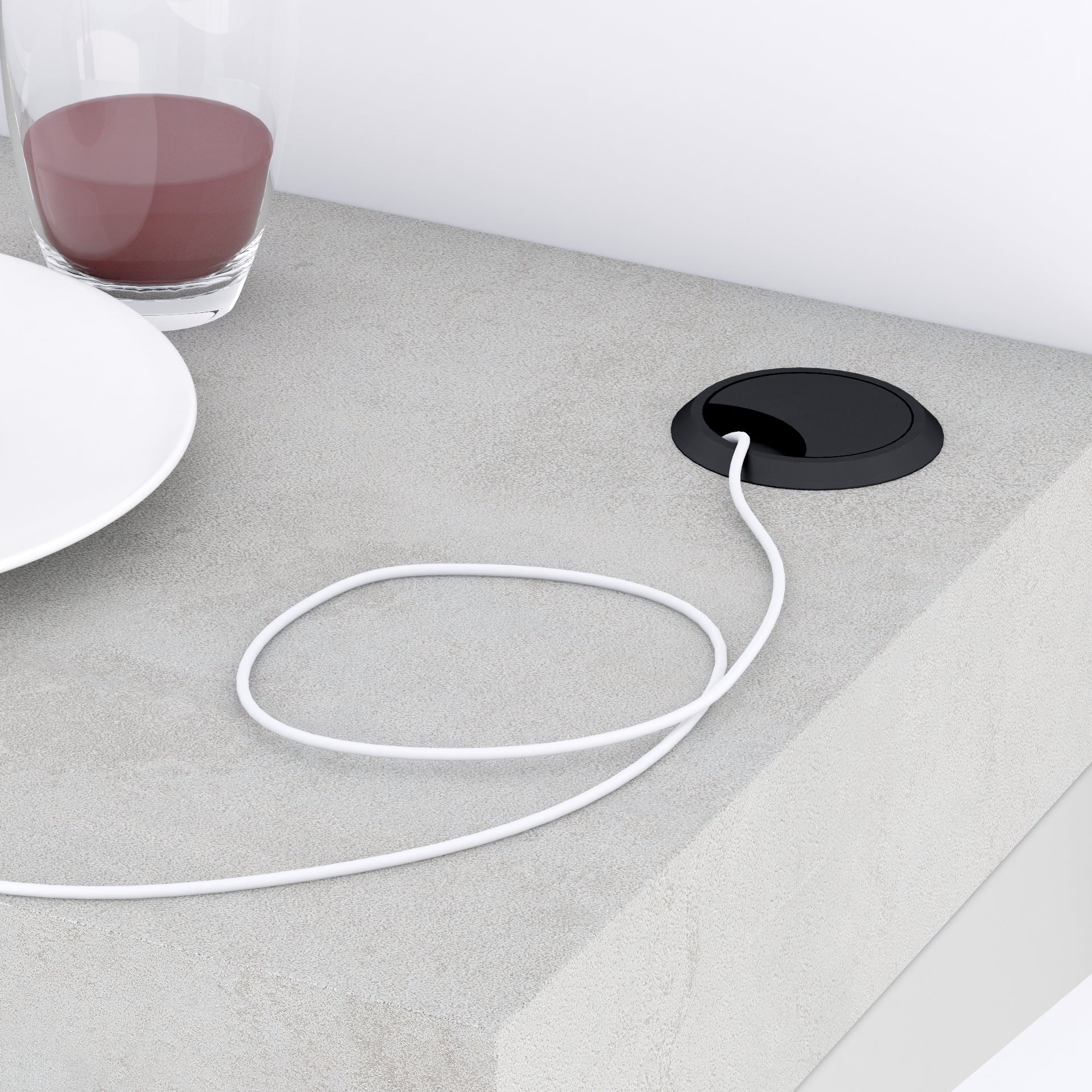 Tv wandmeble Evolution 120x40, Cement Grijs met Draadloze Oplader - Detail image 4