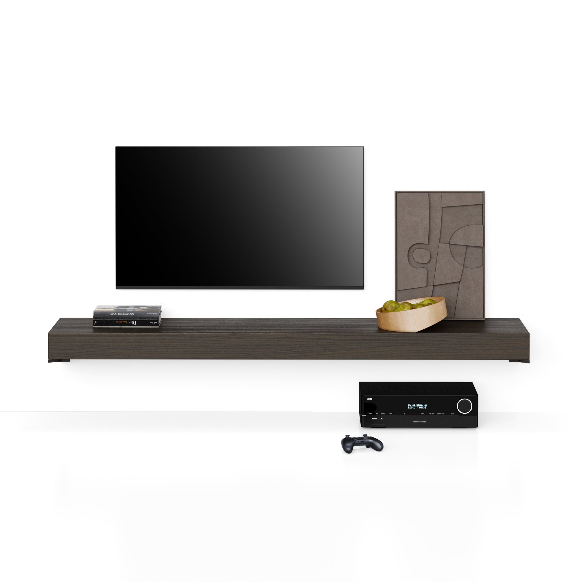 Floating tv stand Evolution 180x40, Dark Walnut - Detail image 1