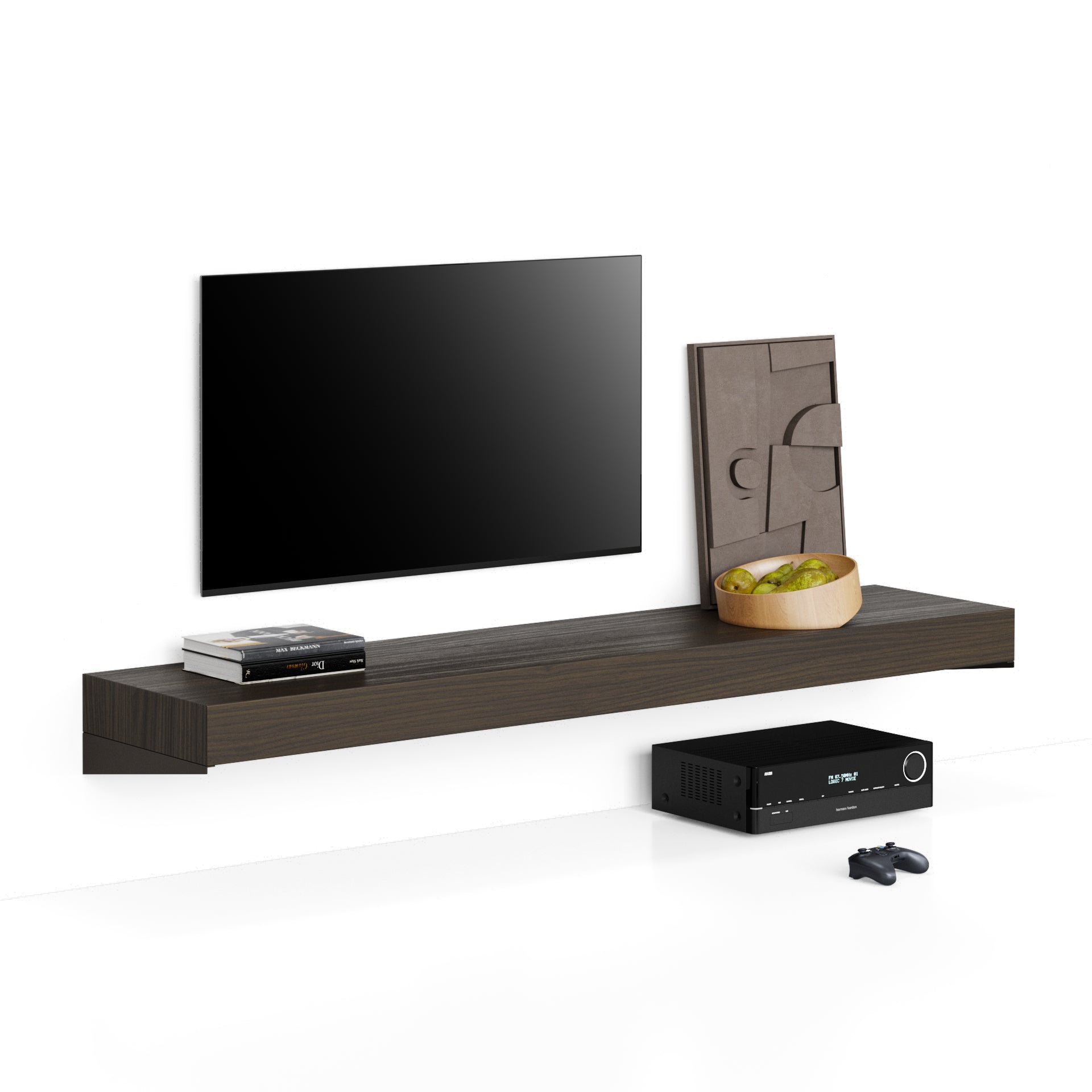 Floating tv stand Evolution 180x40, Dark Walnut - Main image