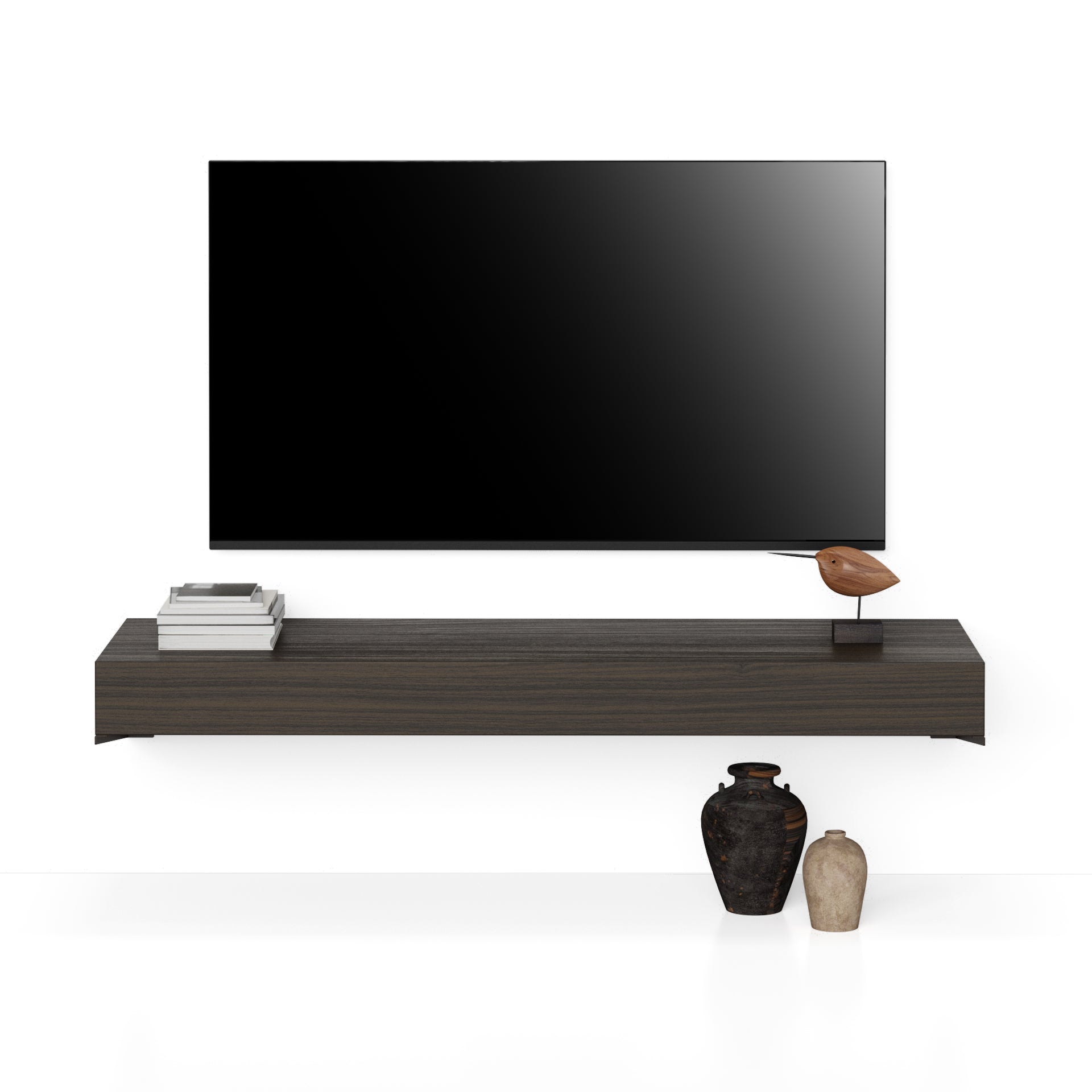Floating tv stand Evolution 120x40, Dark Walnut - Detail image 1