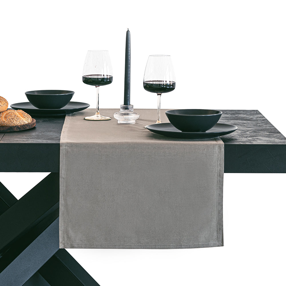 Camino de algodón Gioele 45x180, Gris oscuro