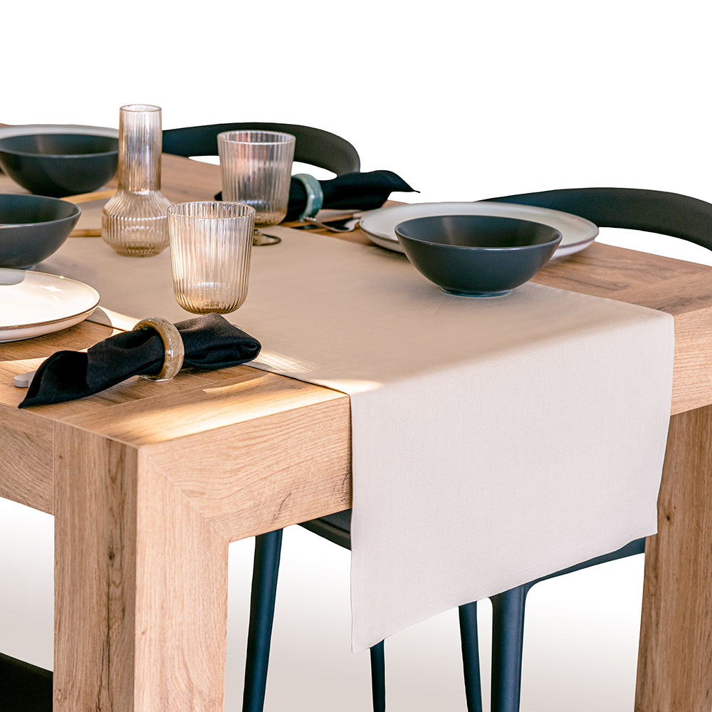 Chemin de table Gioele en coton 45x200, Beige