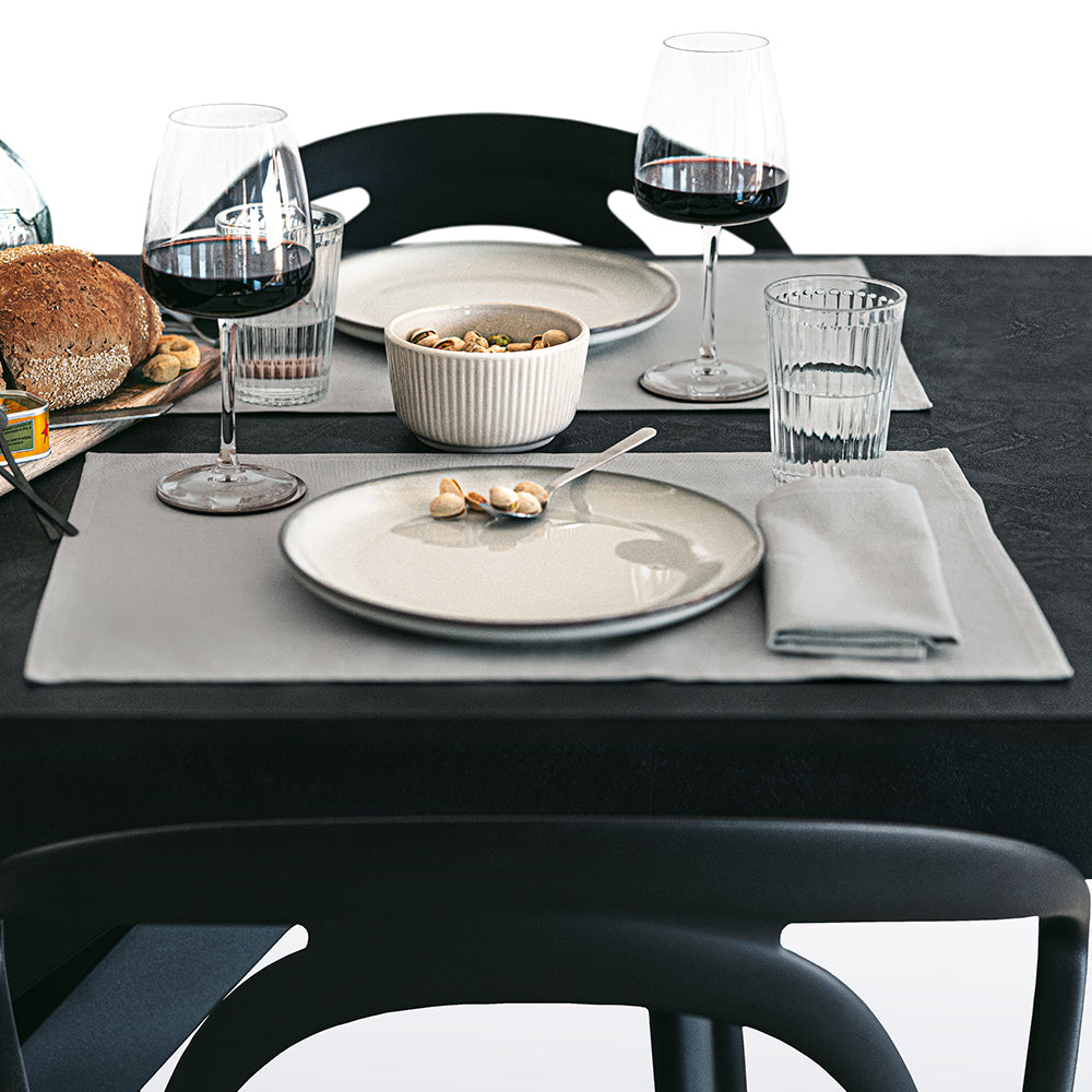 Set de table Gioele en coton 35x50, Lot de 2, Gris Clair