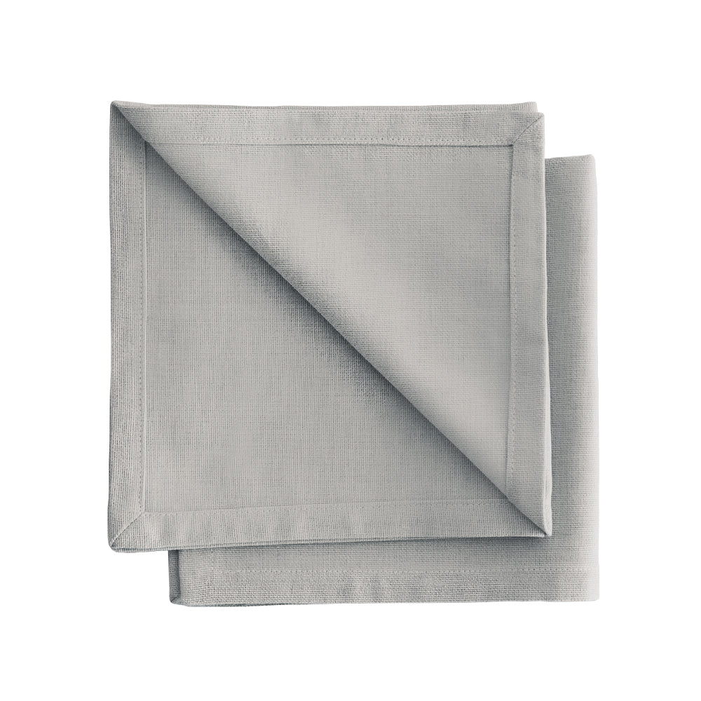 Serviettes de table Gioele en coton 35x35, Lot de 2, Gris Clair
