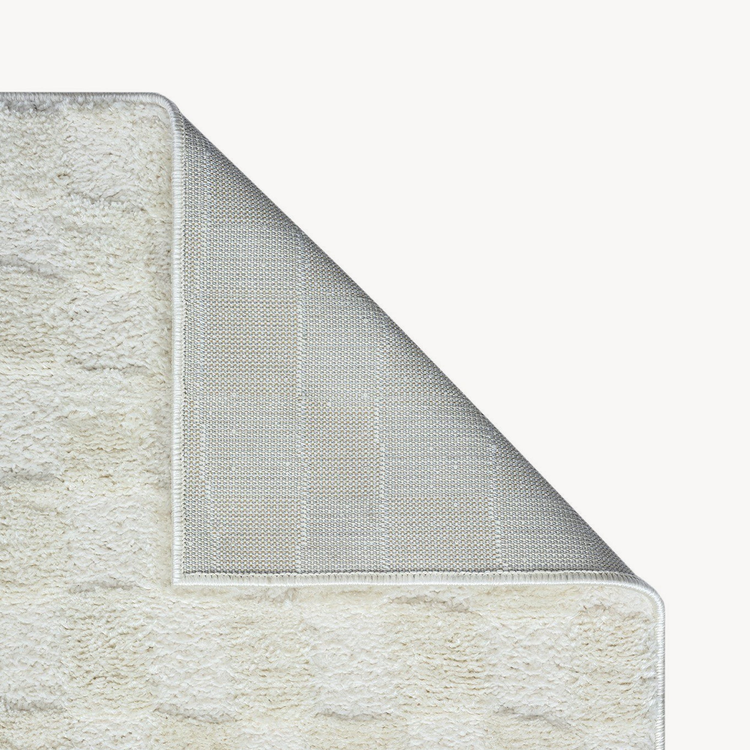 Tapete retangular Arno 120x180 cm, Creme com padrão geométrico de quadrados - Detail image 3