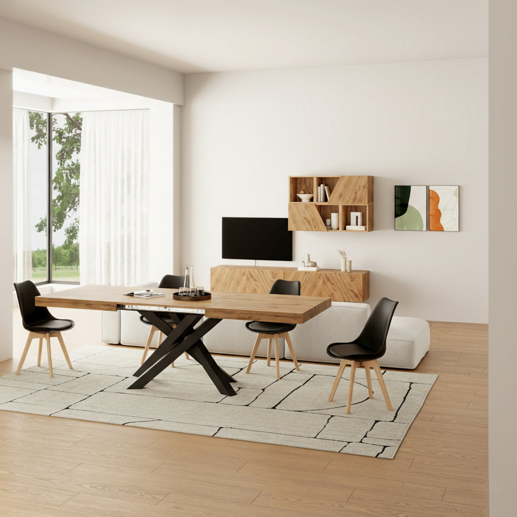 Rectangular Rug Arno 63x91 in, Cream with Abstract Pattern - Set image 1