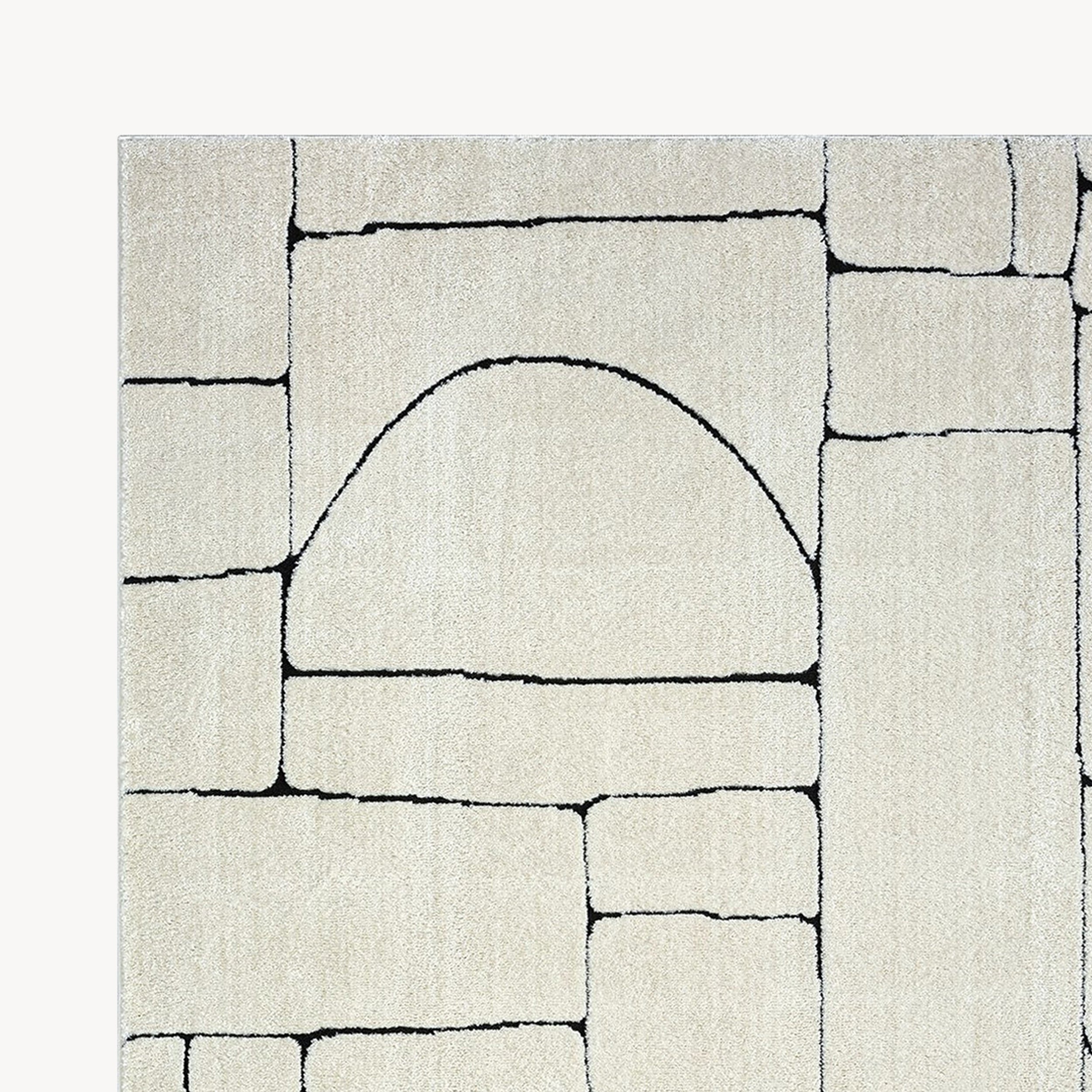 Rectangular Rug Arno 79x114 in, Cream with Abstract Pattern - Detail image 2