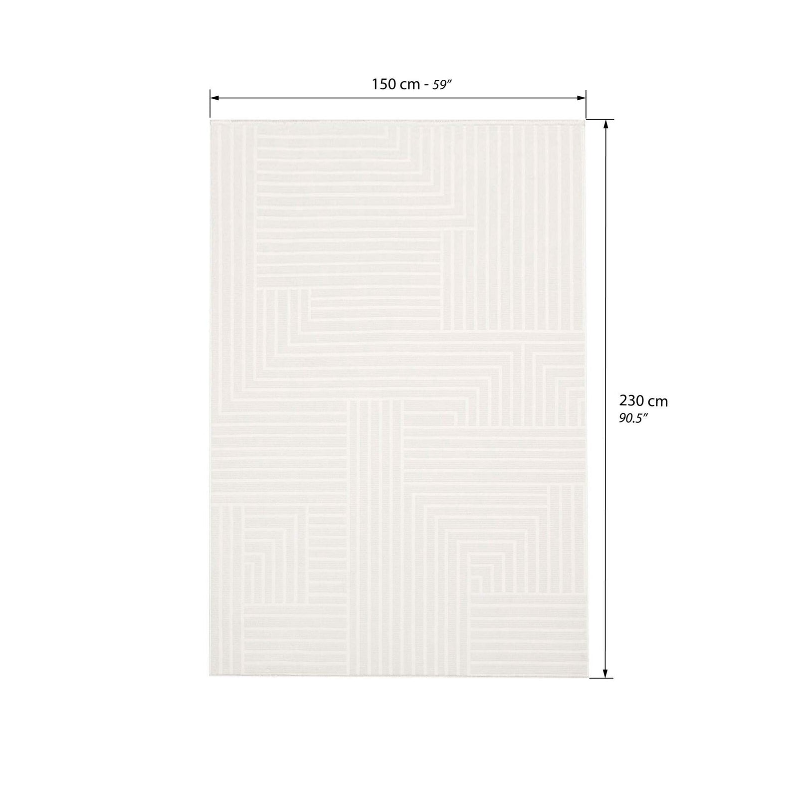 Rectangular rug Giada 150x230 cm (59x91 in), Beige with geometric pattern - Immagine tecnica 1