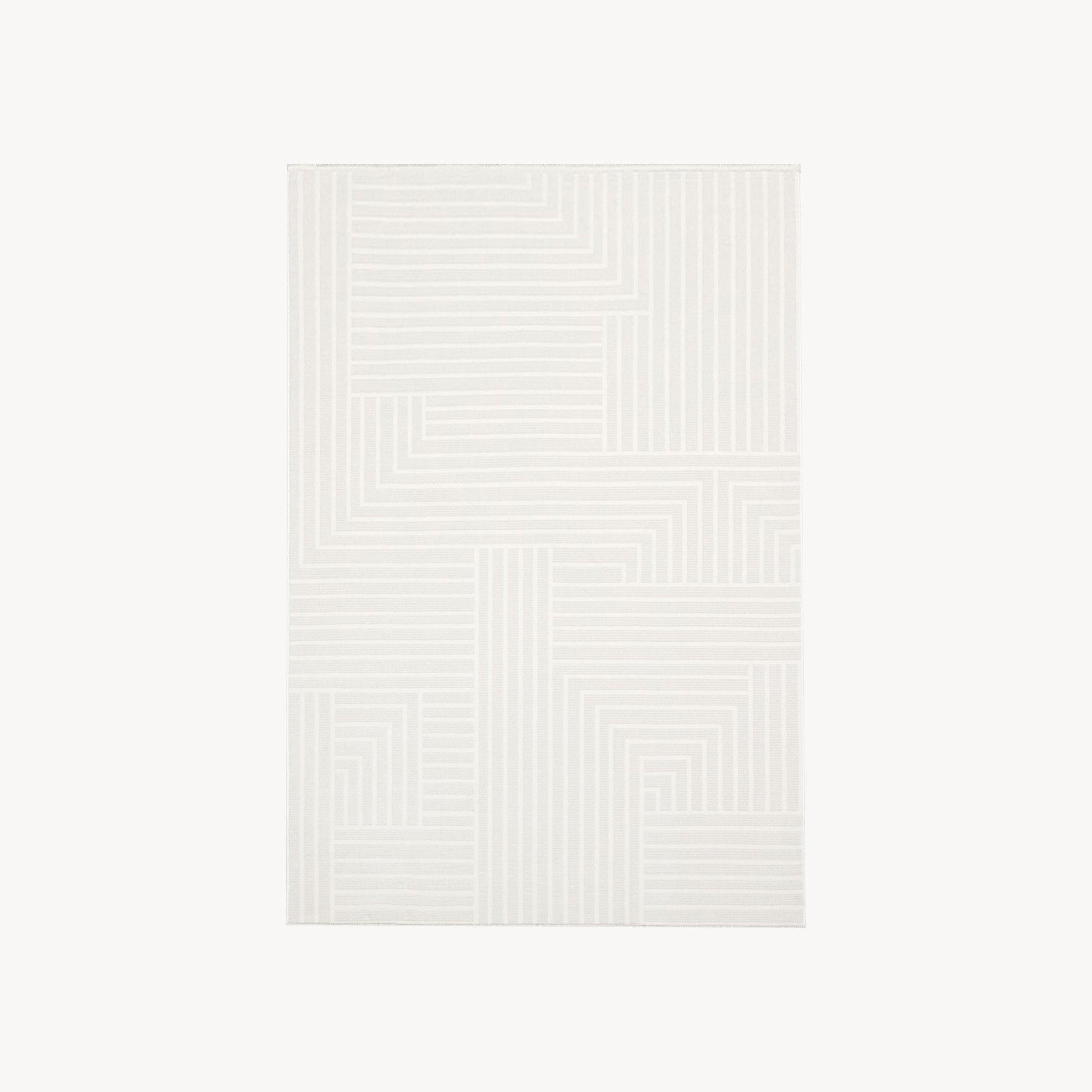 Tapis rectangulaire Giada 150x230 cm, Beige à motif géométrique