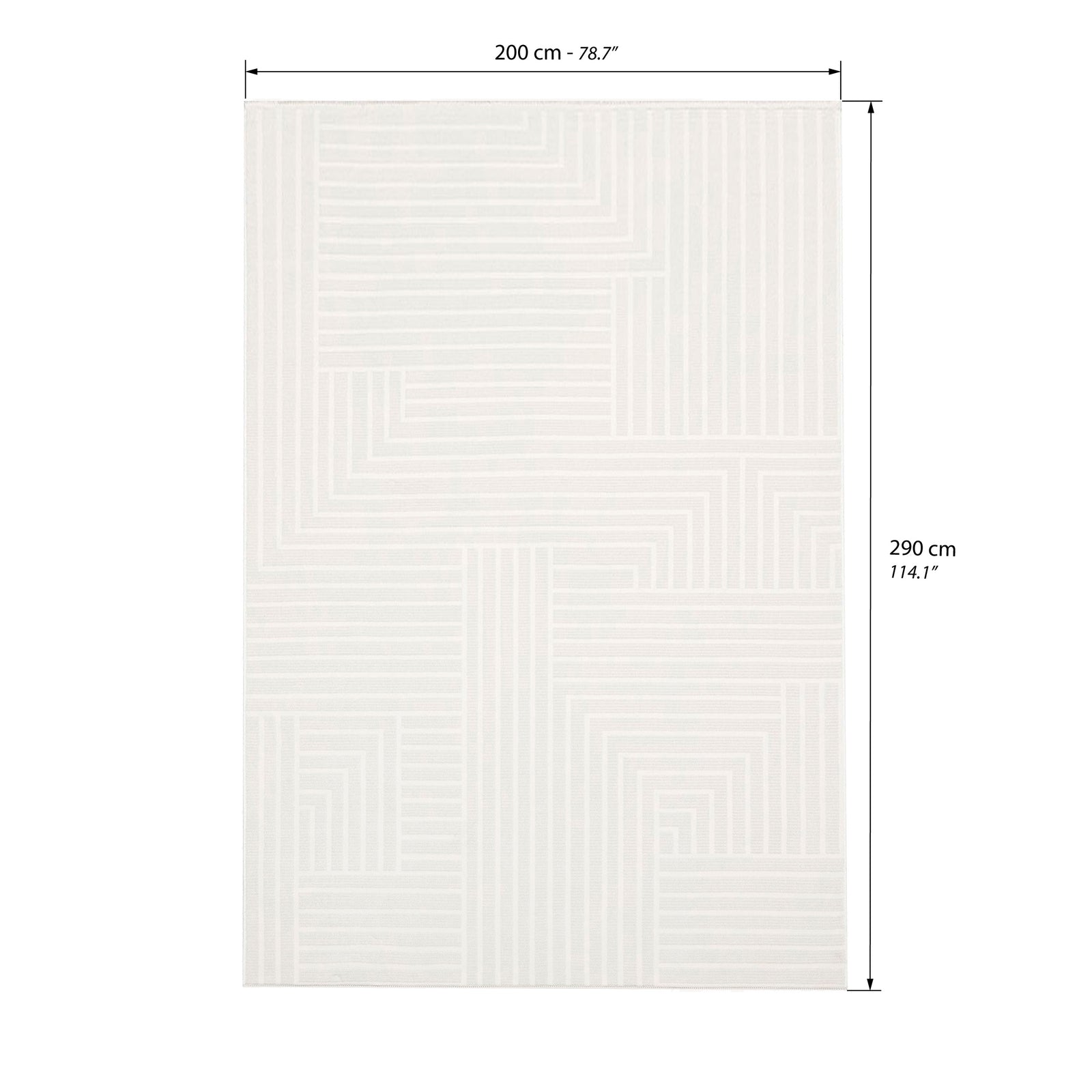 Rechteckiger Teppich Giada 200x290 cm, Beige mit geometrischem Muster - Immagine tecnica 1