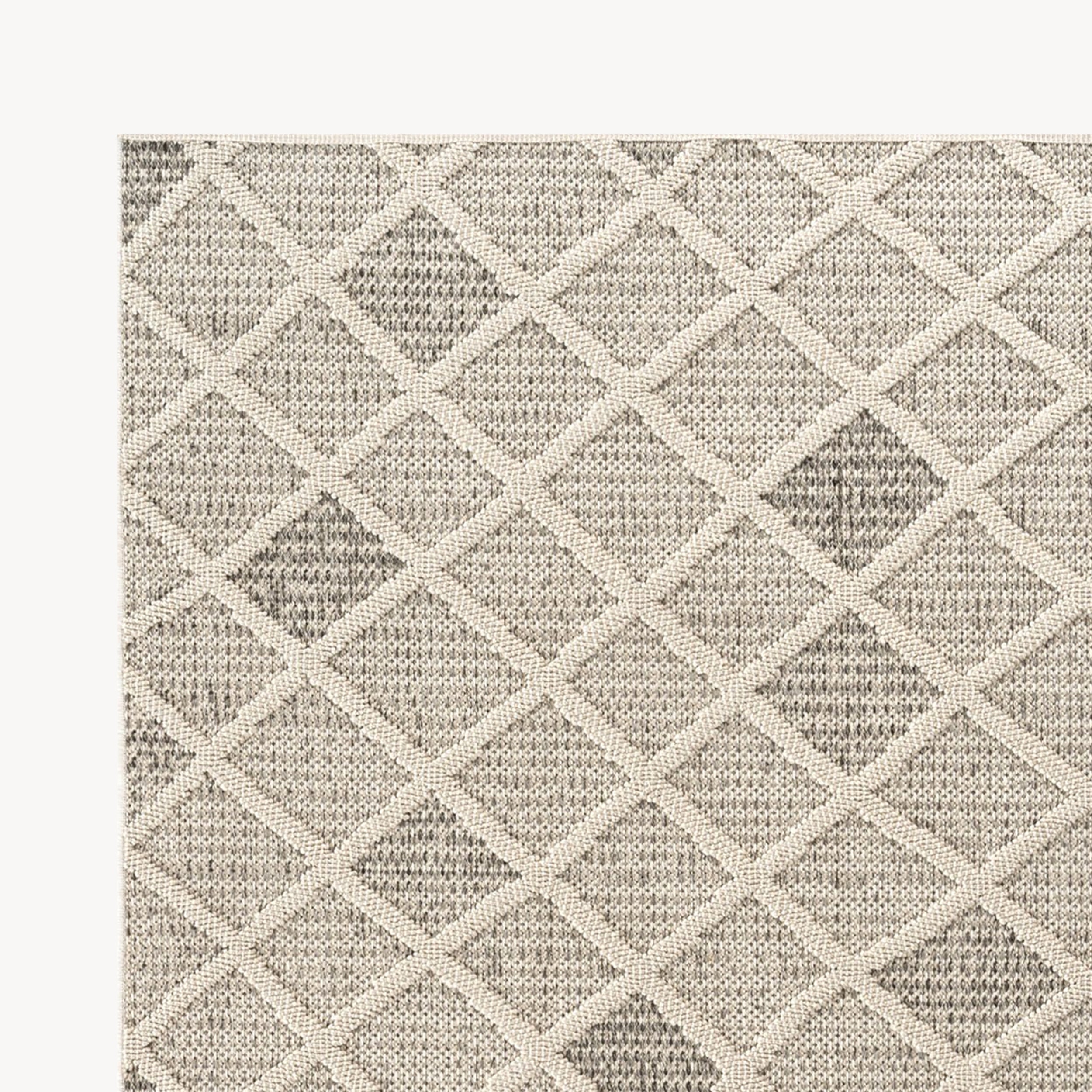 Tapis rectangulaire Lidia 160x230 cm, Crème à motif losanges
