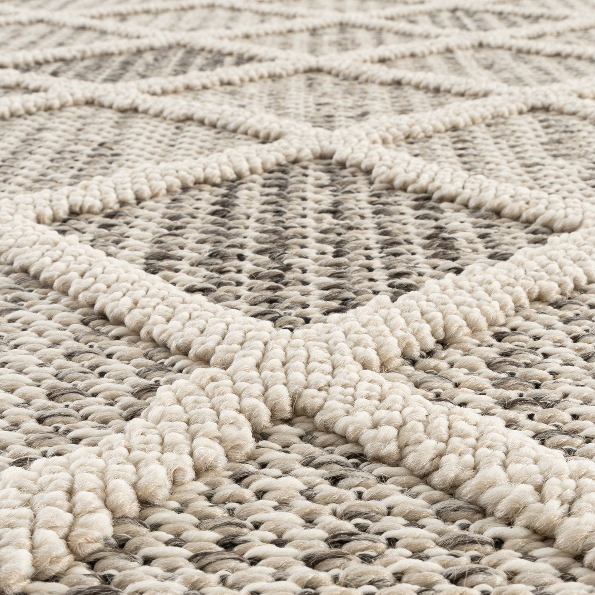 Tapis rectangulaire Lidia 200x300 cm, Crème à motif losanges - Detail image 3